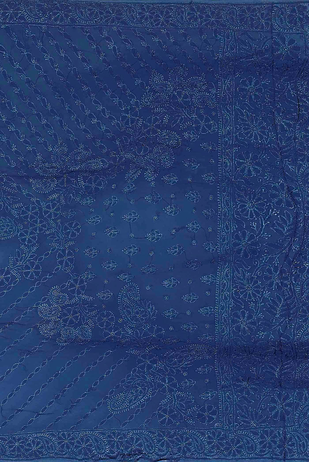 Blue Chikankari Georgette Saree