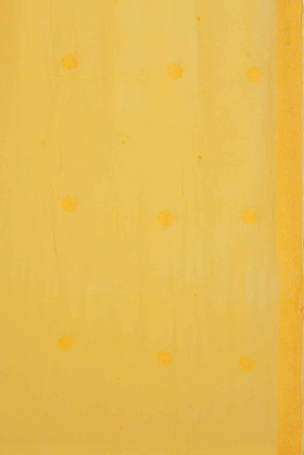 Yellow Chikankari Georgette Saree