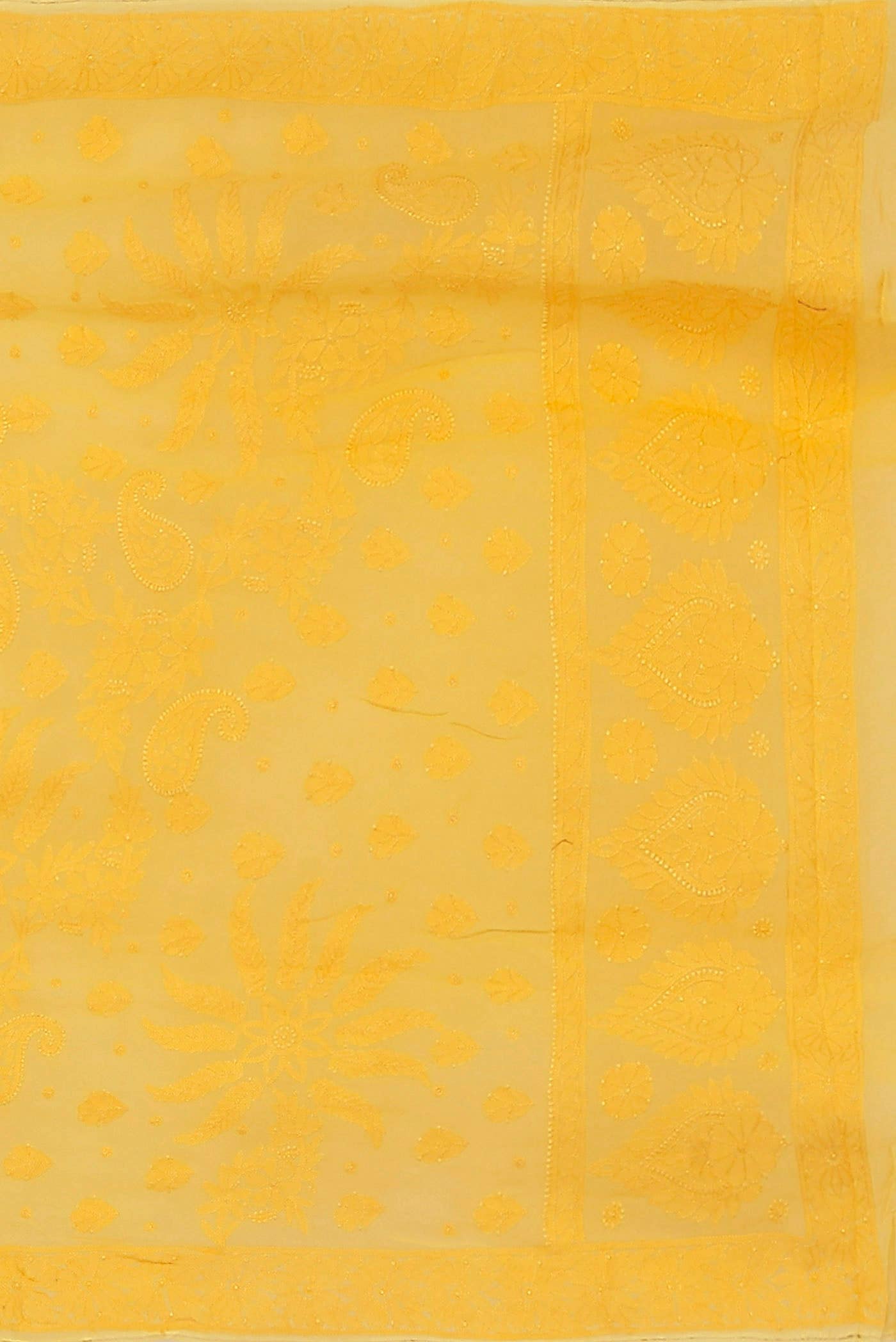 Yellow Chikankari Georgette Saree