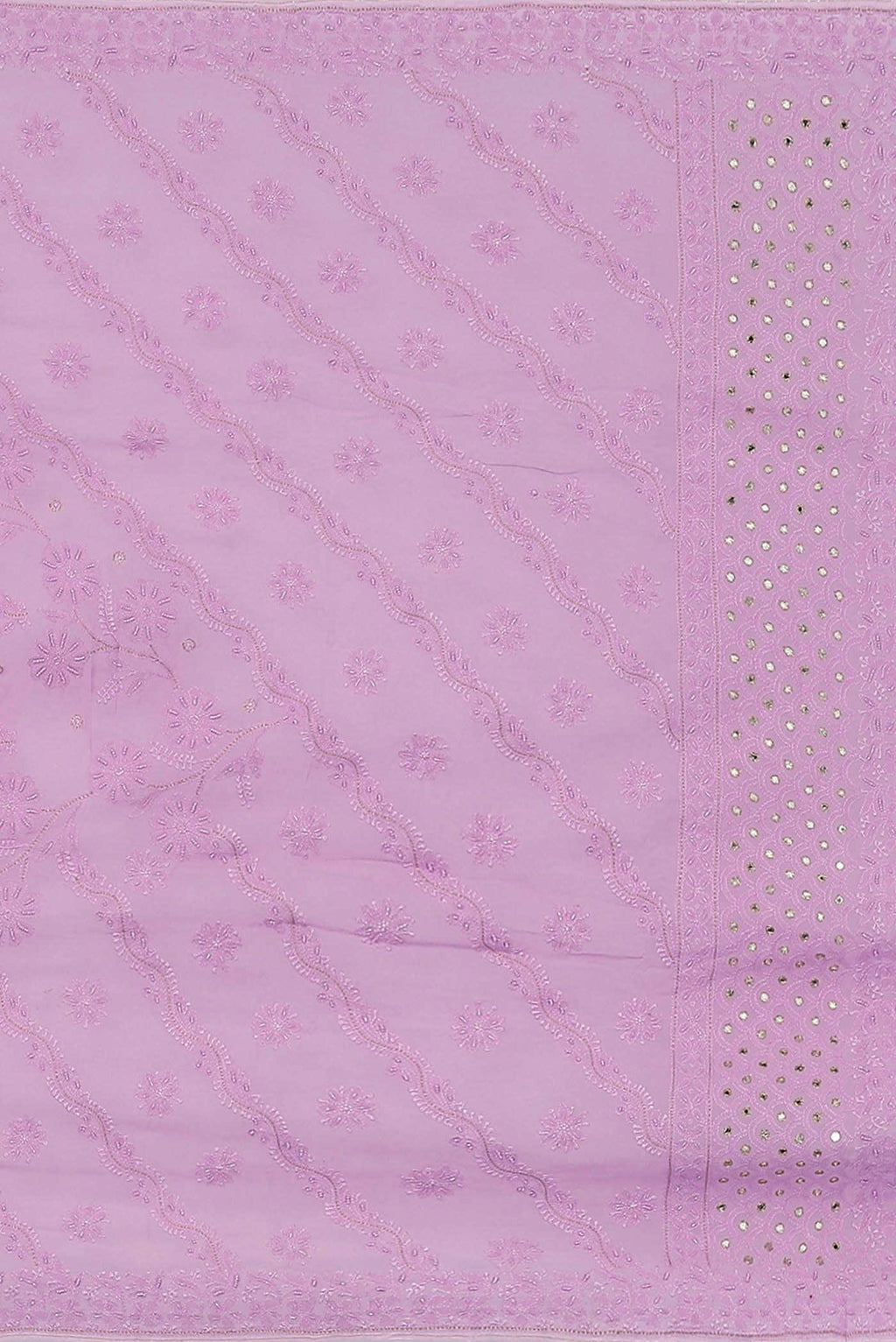 Rose pink Chikankari Georgette Saree