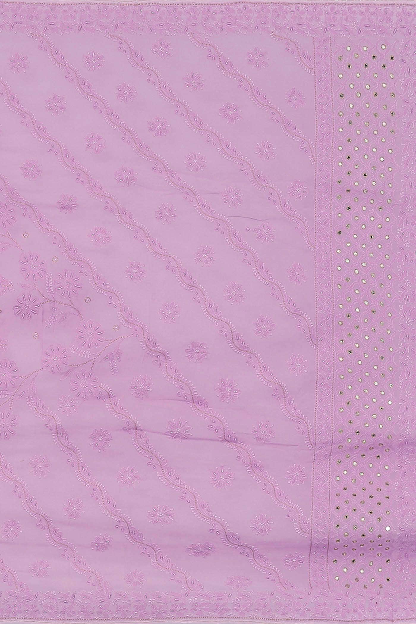 Rose pink Chikankari Georgette Saree