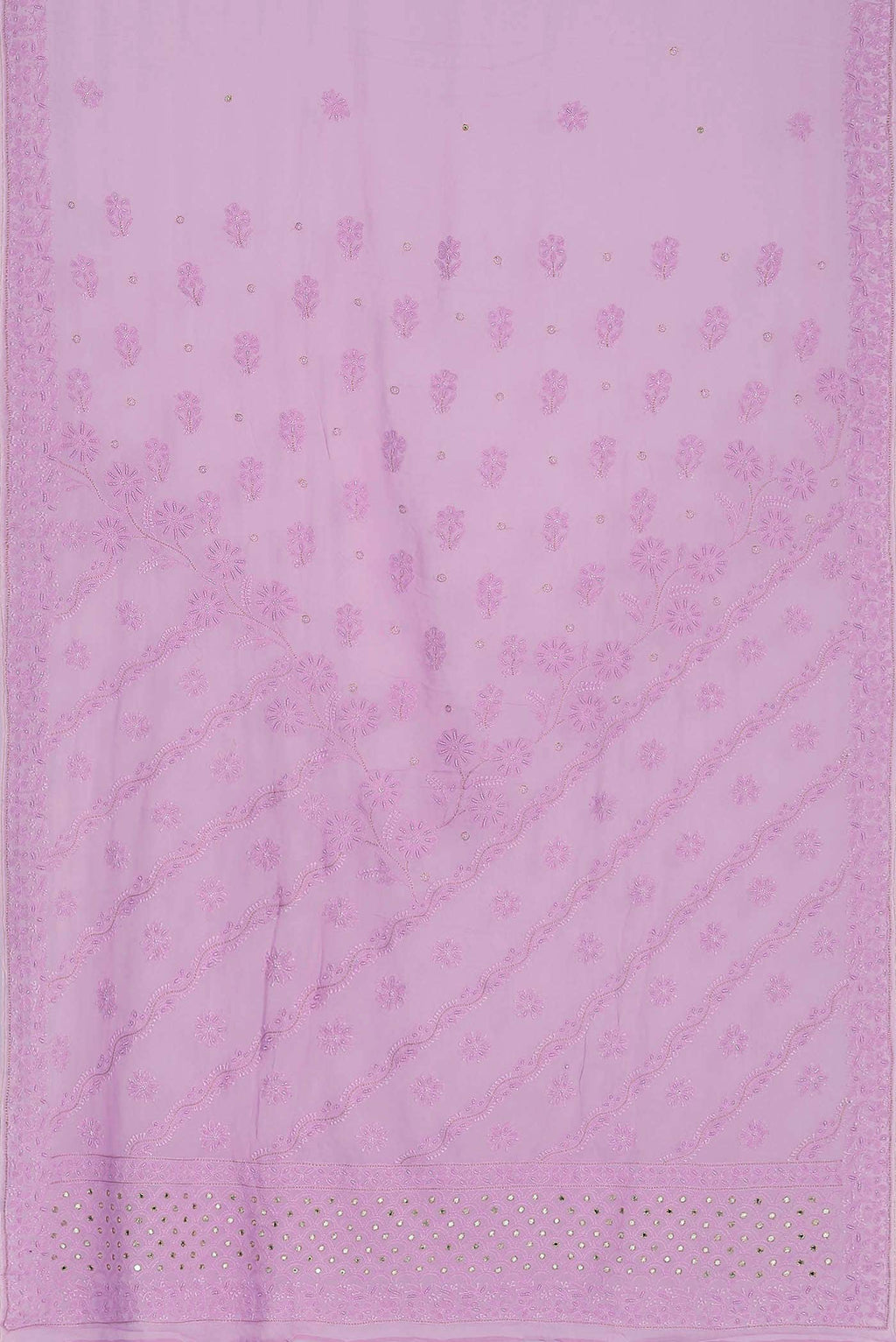 Rose pink Chikankari Georgette Saree