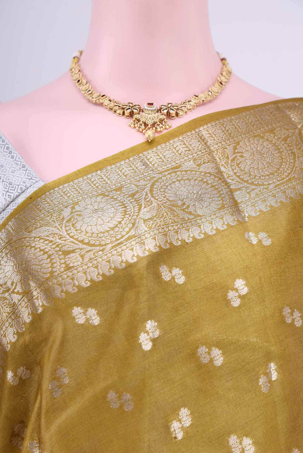 Mehandi Green Banarasi Raw Silk Saree