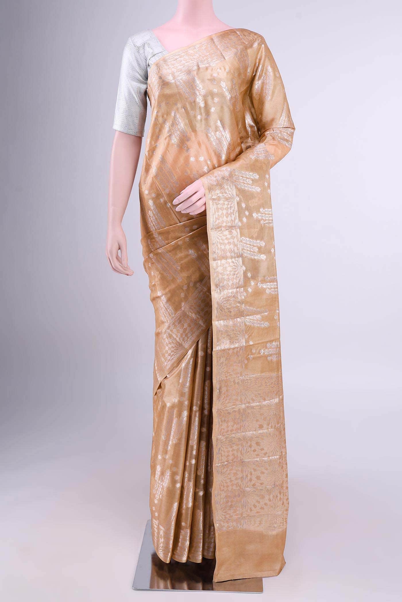 Dark Beige Banarasi Saree