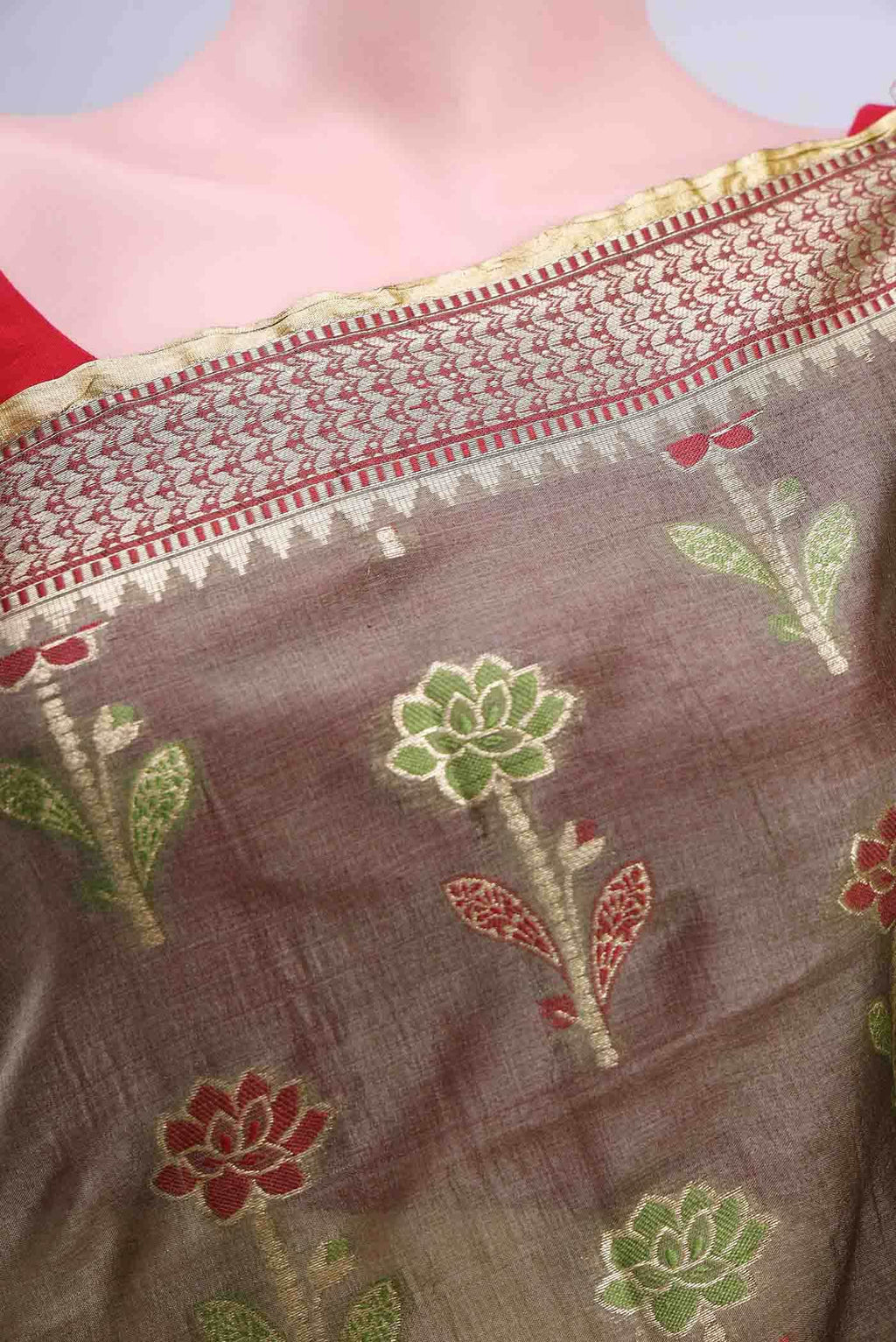 Davys Grey Organza Silk Saree