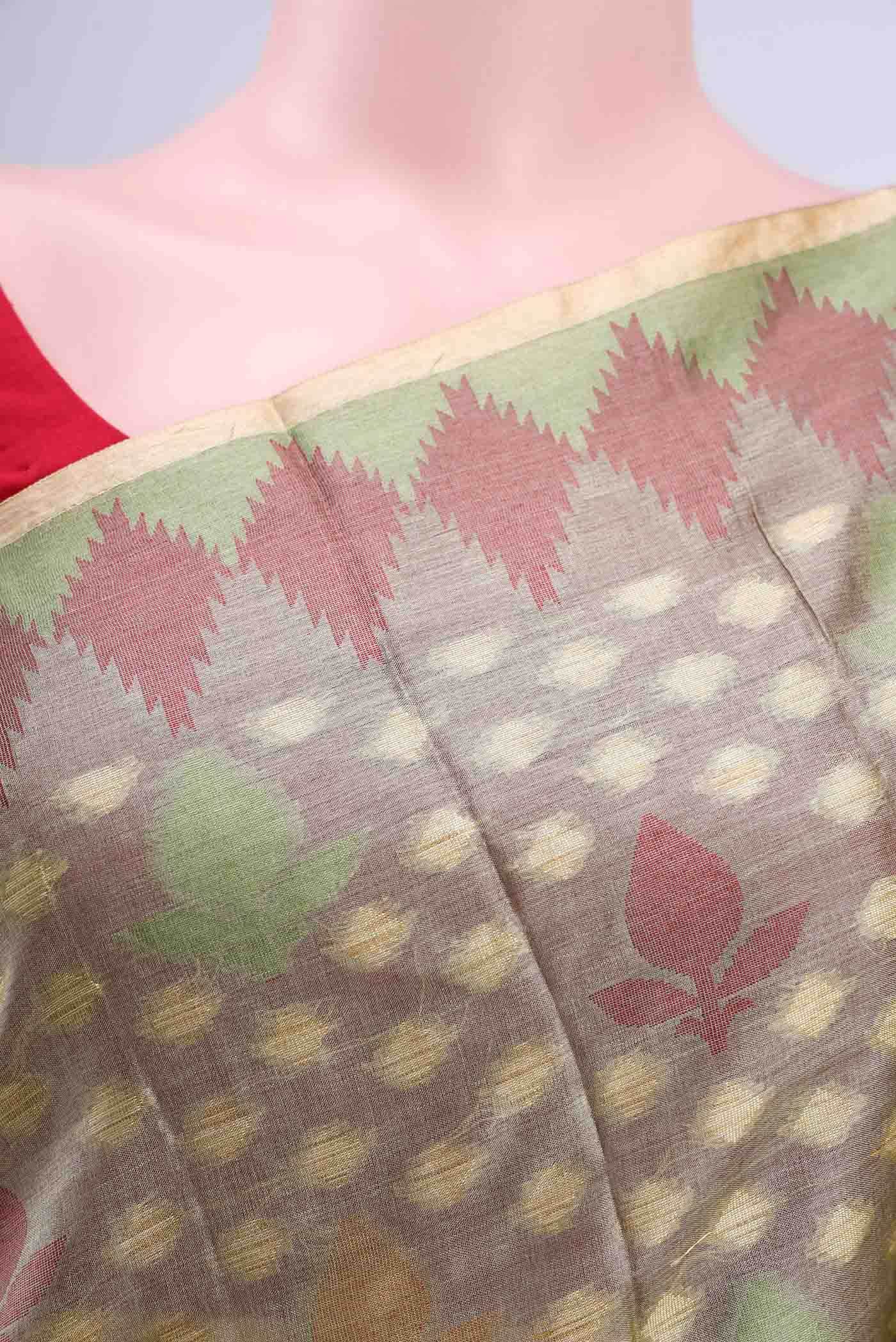 Davys Grey Organza Silk Saree
