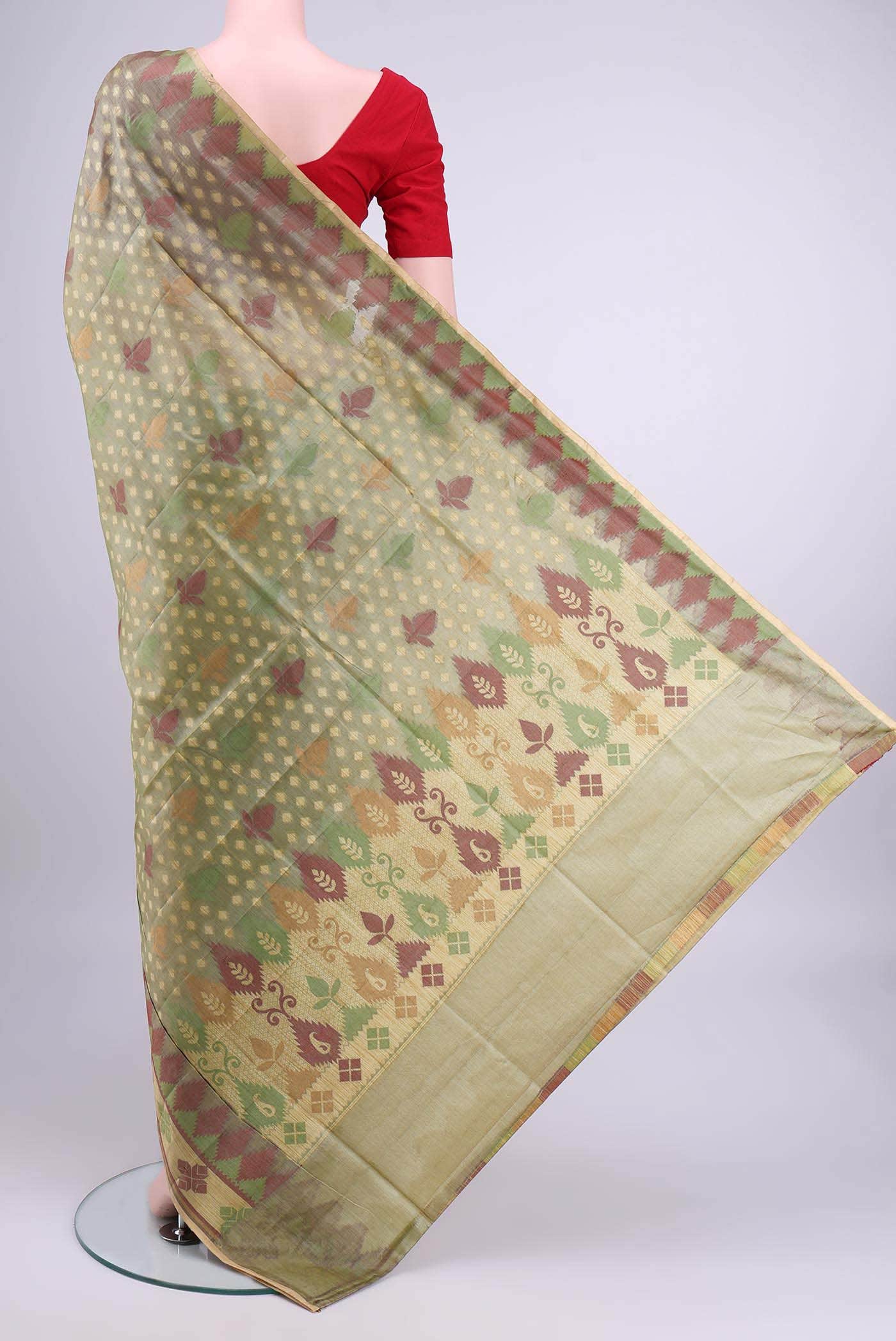 Davys Grey Organza Silk Saree