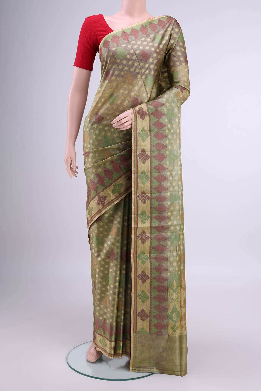 Davys Grey Organza Silk Saree