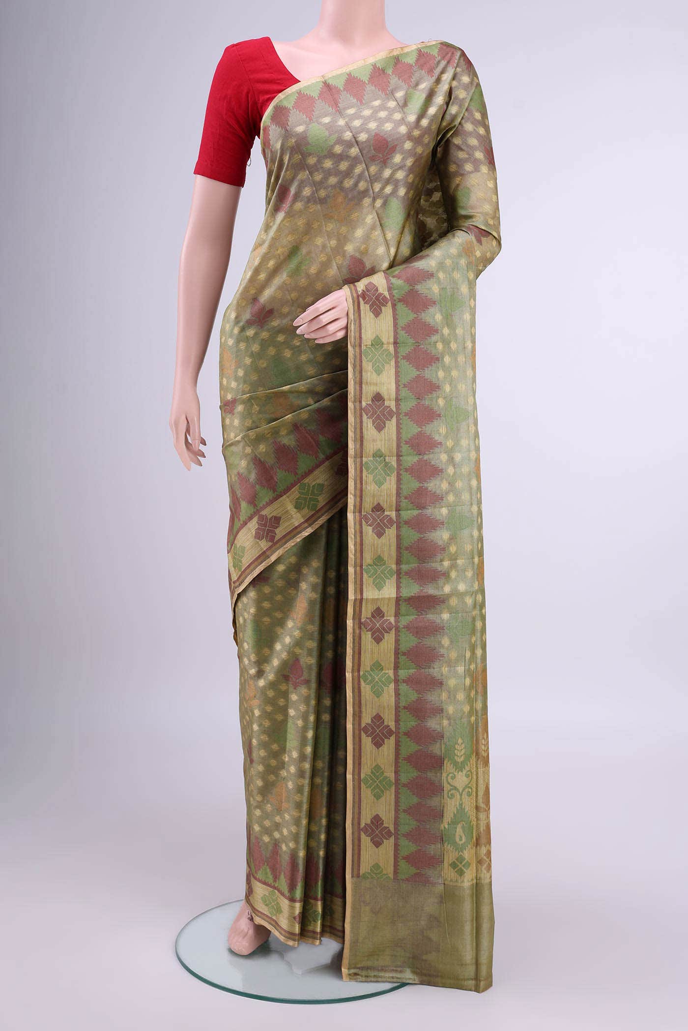 Davys Grey Organza Silk Saree