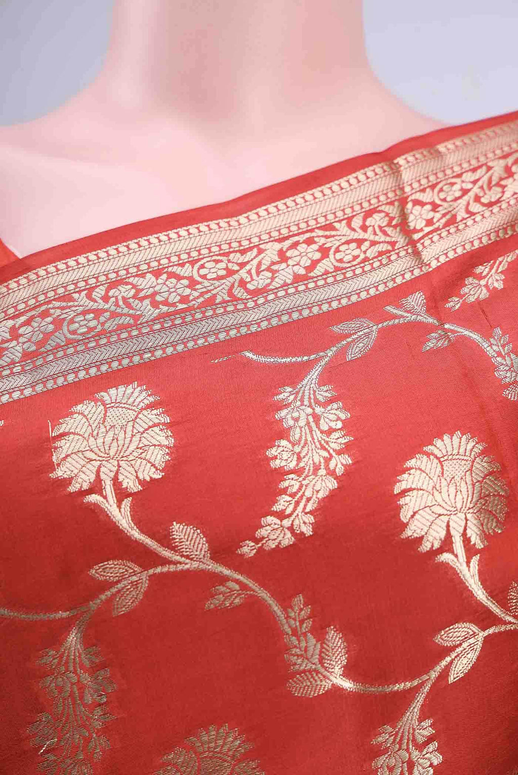 Deep Red Banarasi Saree