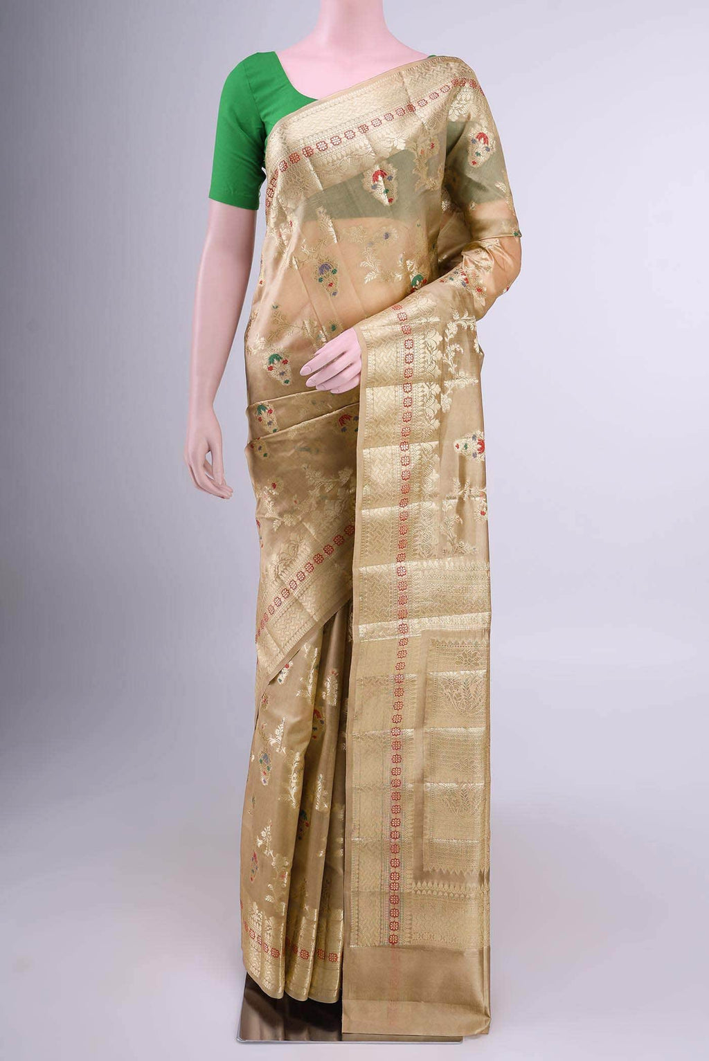Beige Banarasi Saree