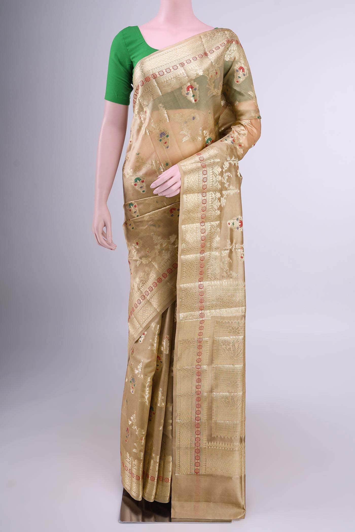 Beige Banarasi Saree