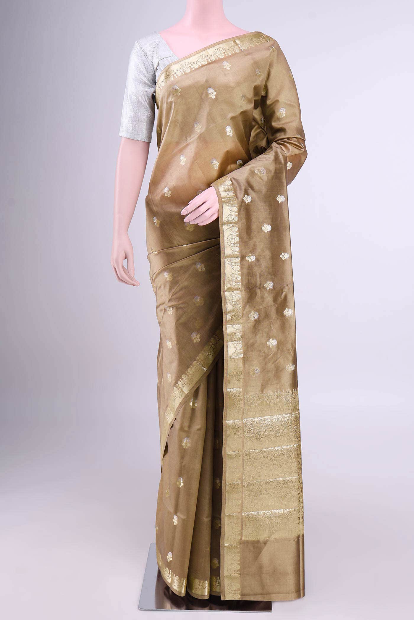Beige Banarasi Saree