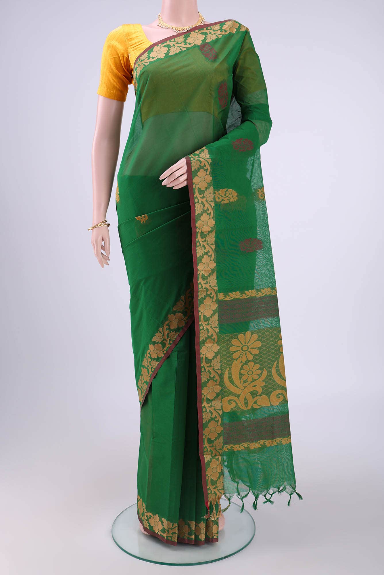 Green Kanchi Cotton Saree