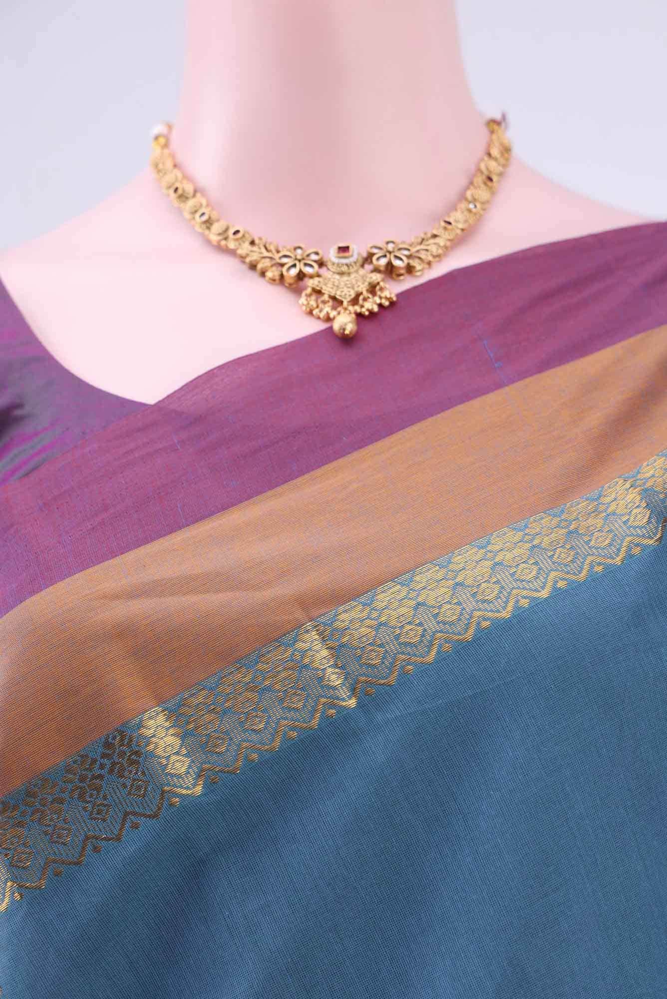Blue Kanchi Cotton Saree