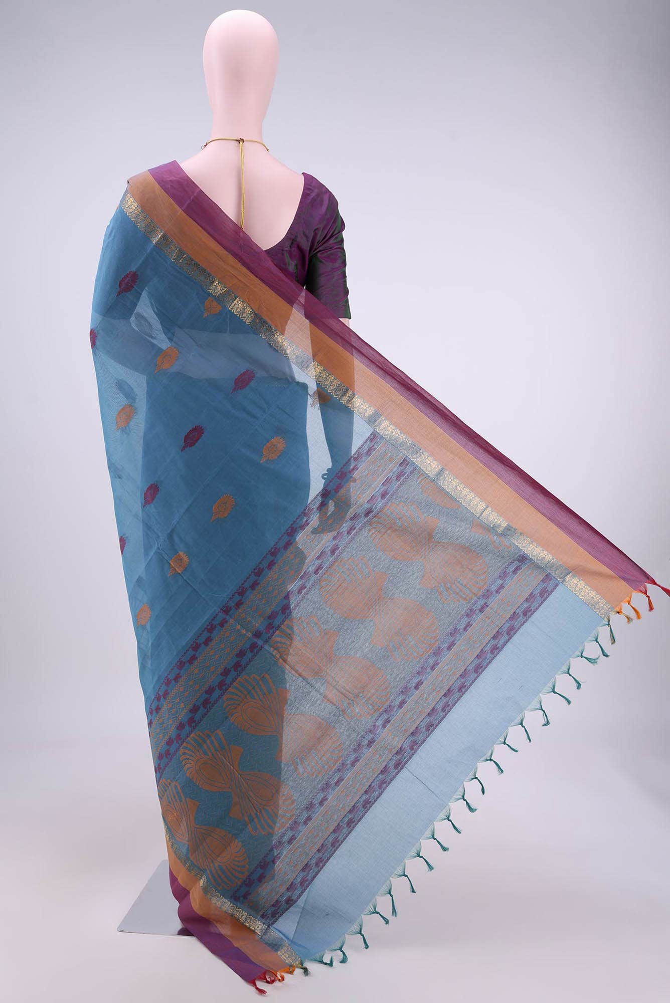 Blue Kanchi Cotton Saree