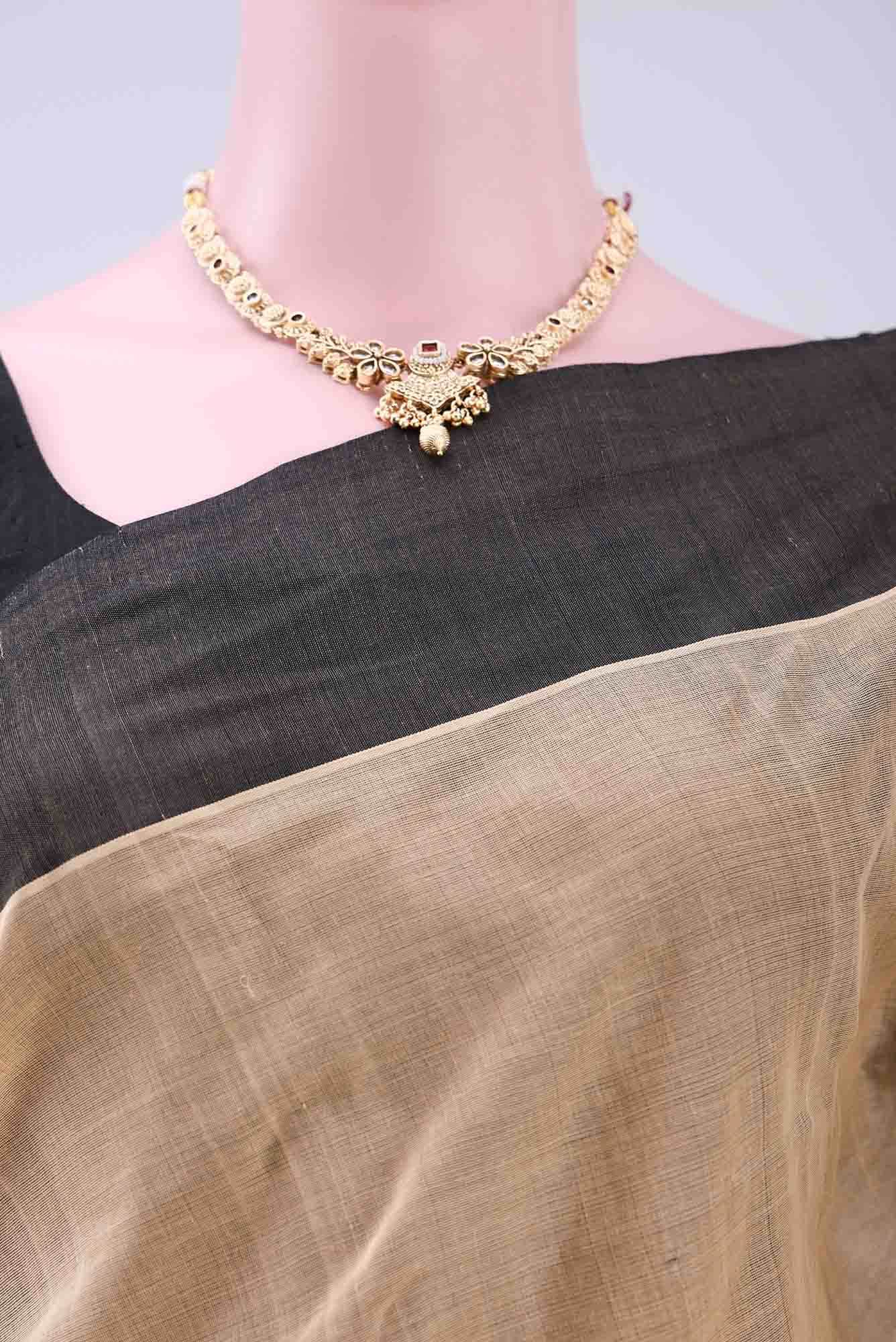 Beige Kanchipuram Saree