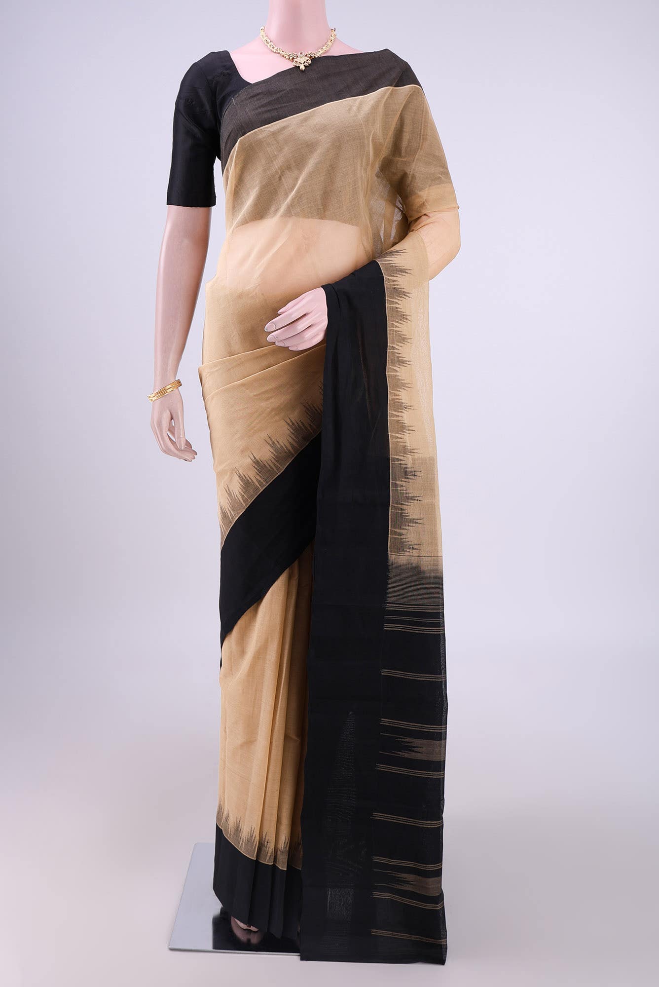 Beige Kanchipuram Saree