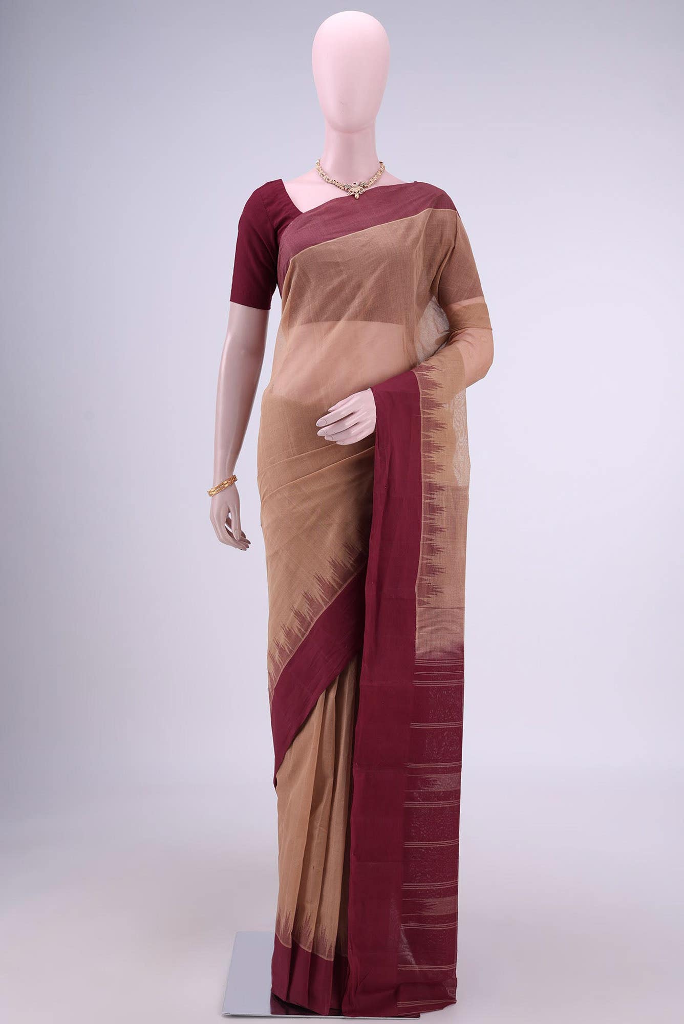 Beige Kanchi Cotton Saree