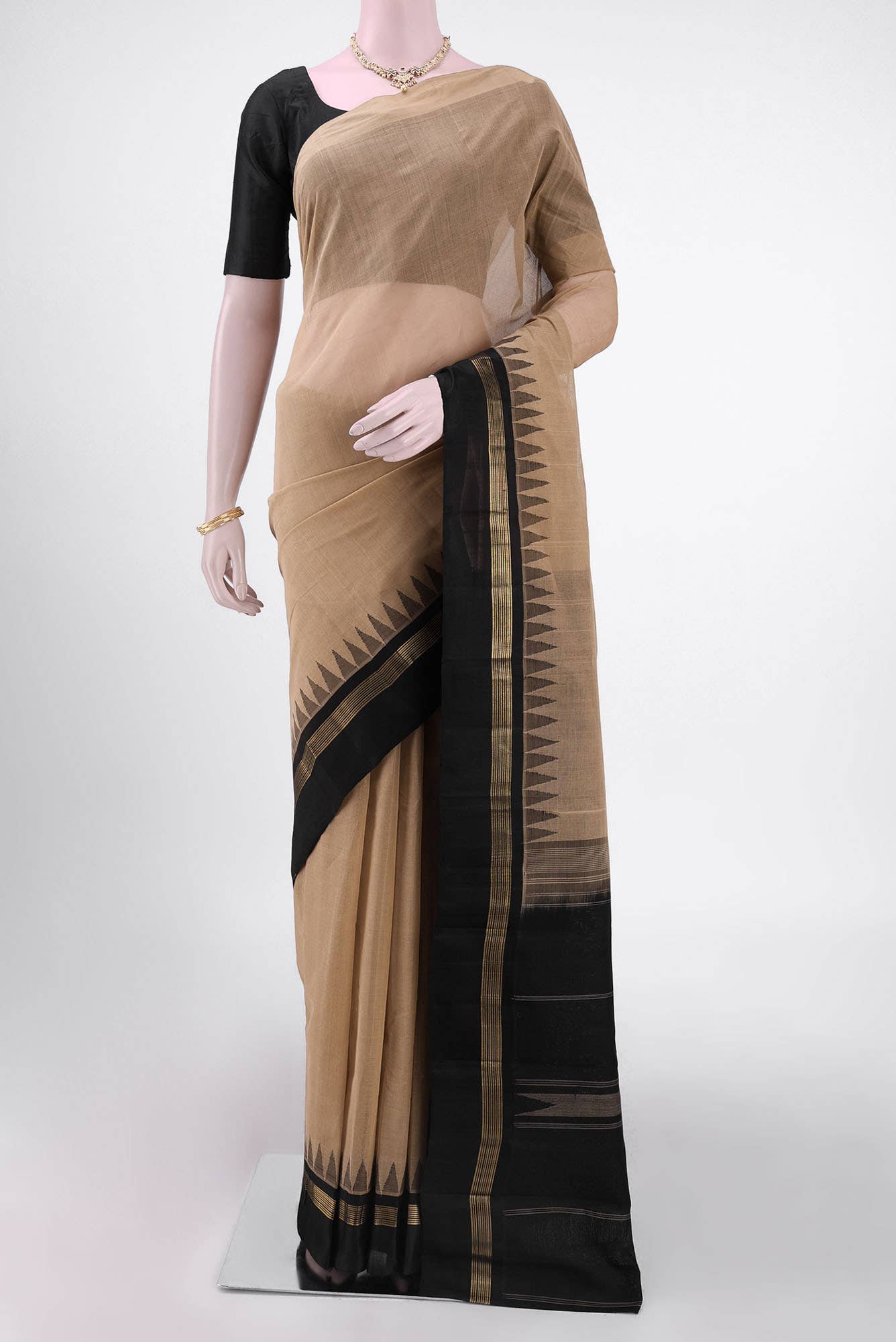 Beige Kanchipuram Saree