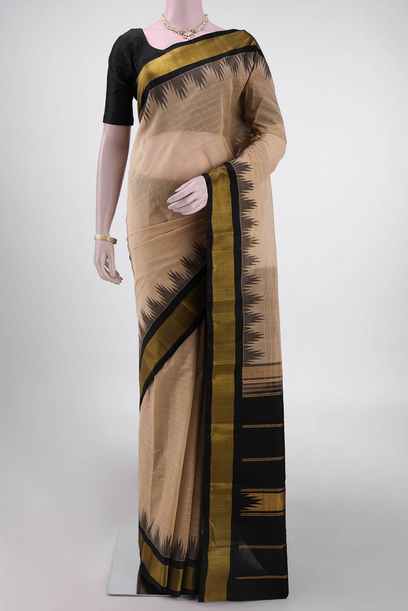 Beige Kanchi Cotton Saree