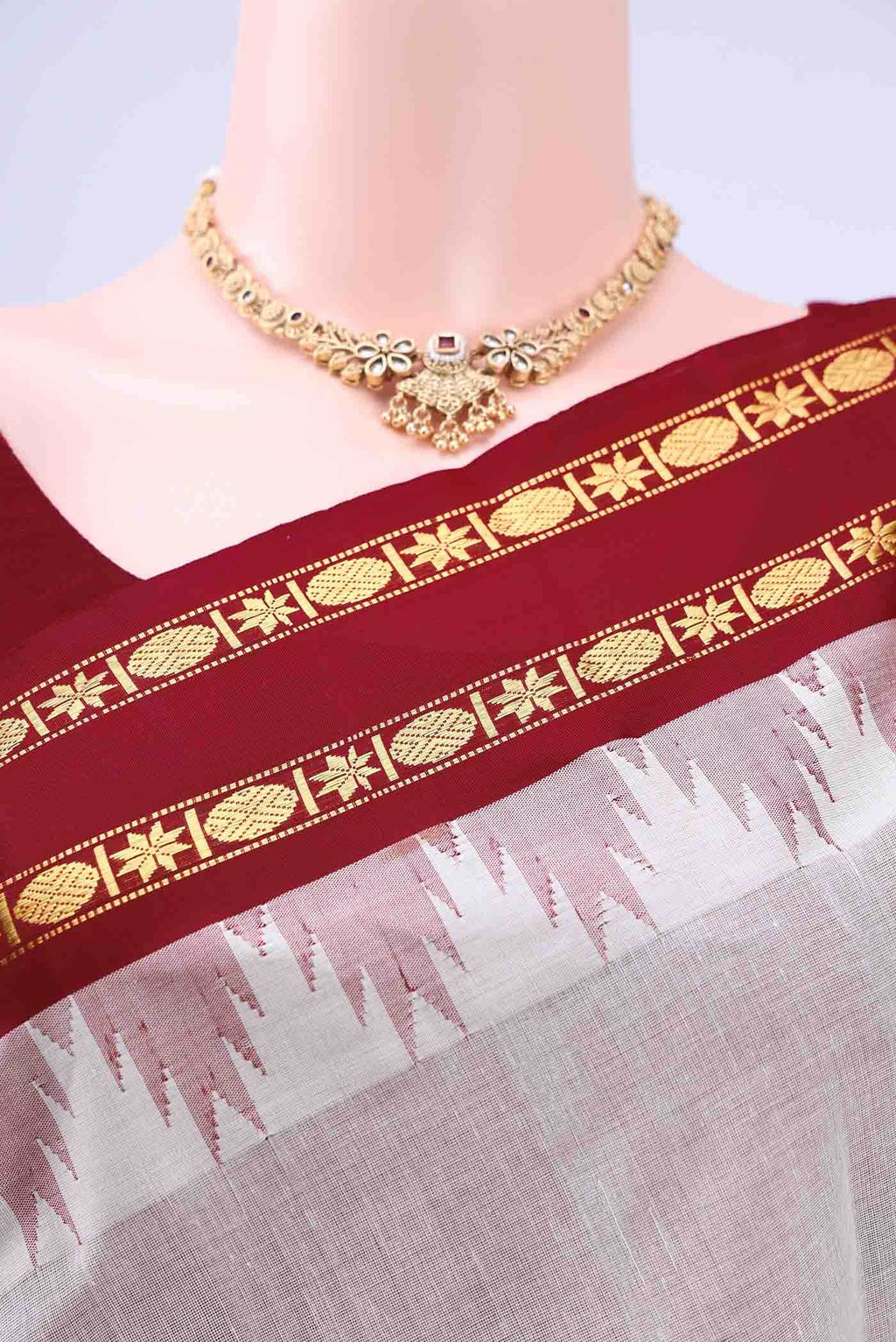 Off White Kanchi Cotton Saree