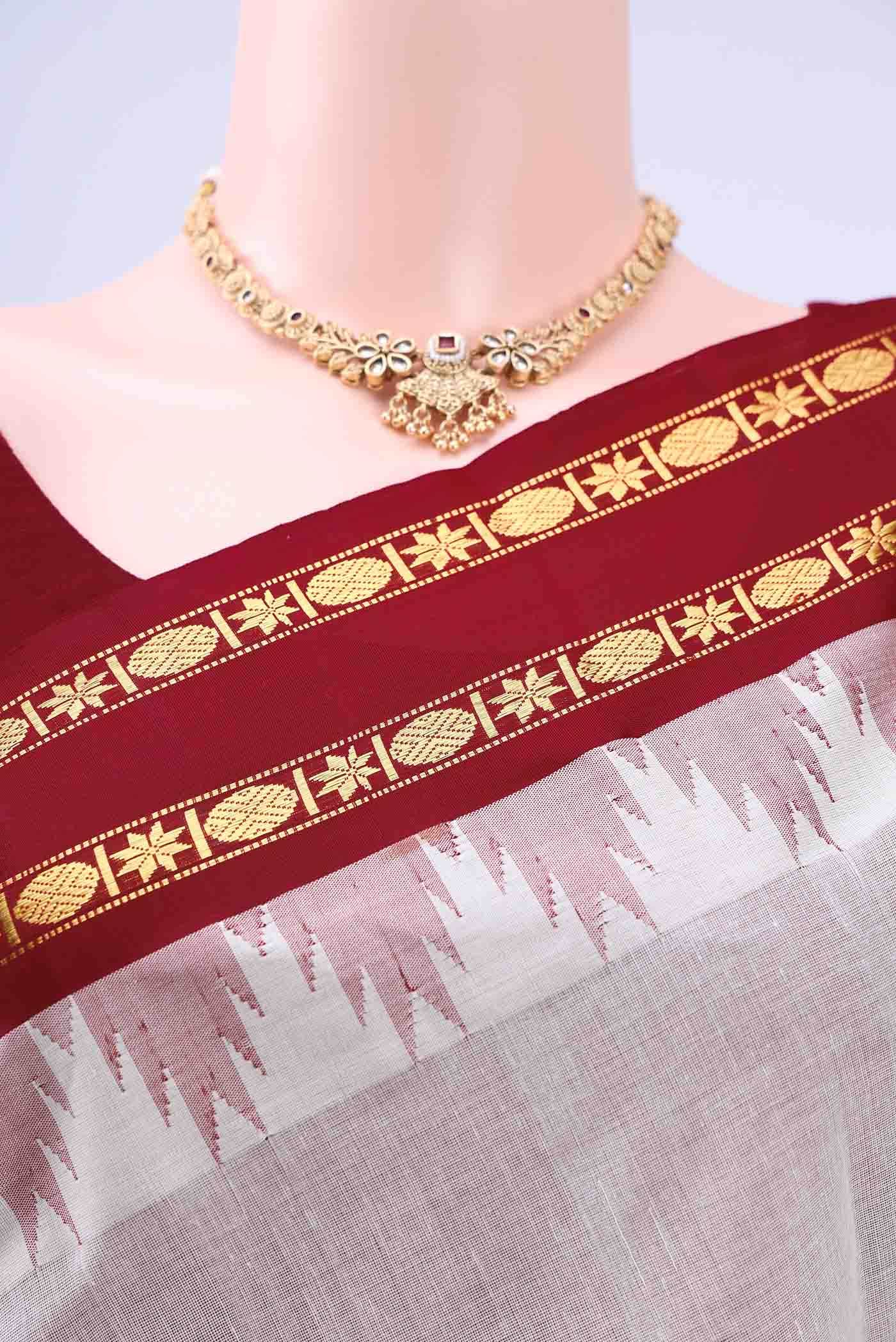 Off White Kanchi Cotton Saree