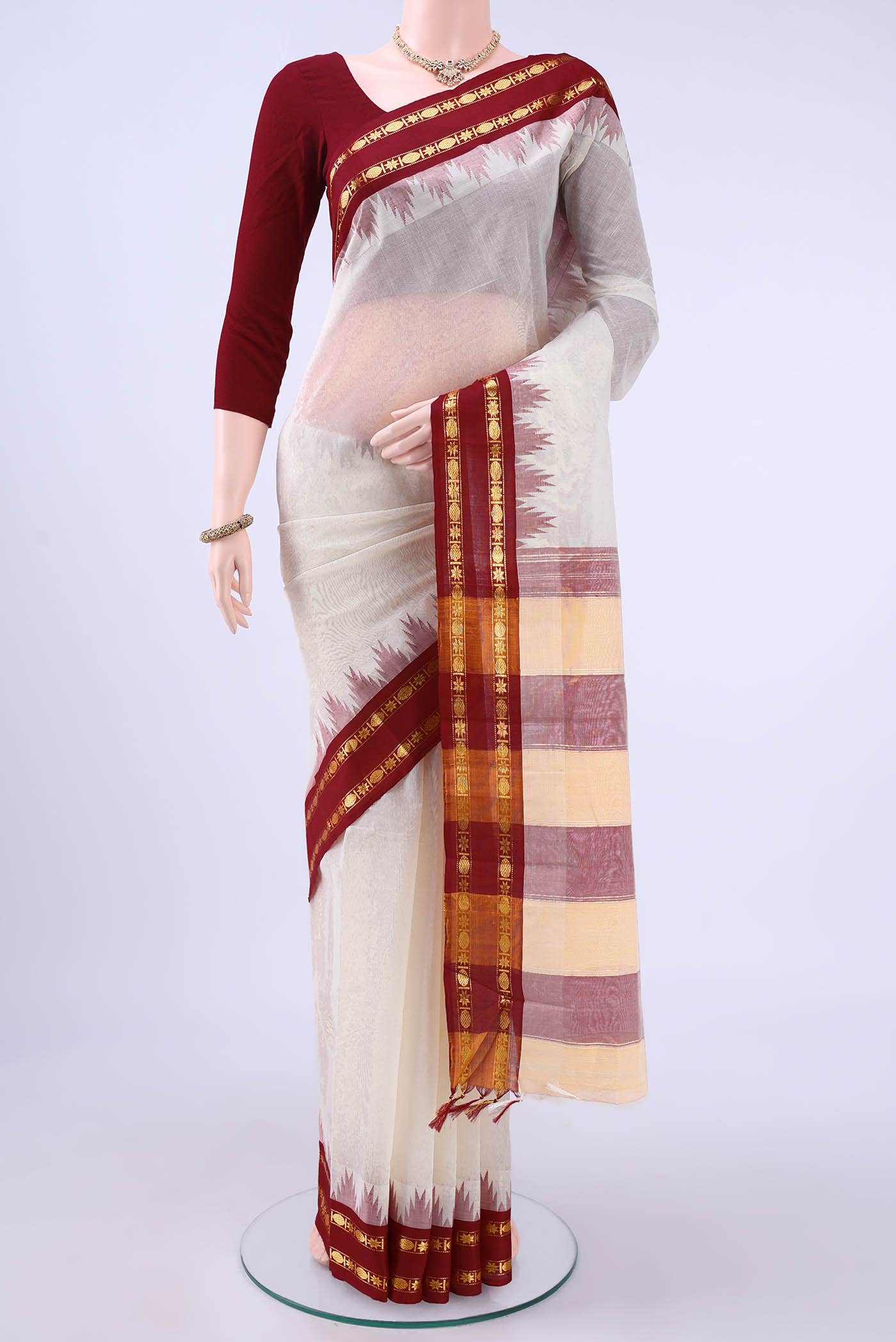 Off White Kanchi Cotton Saree