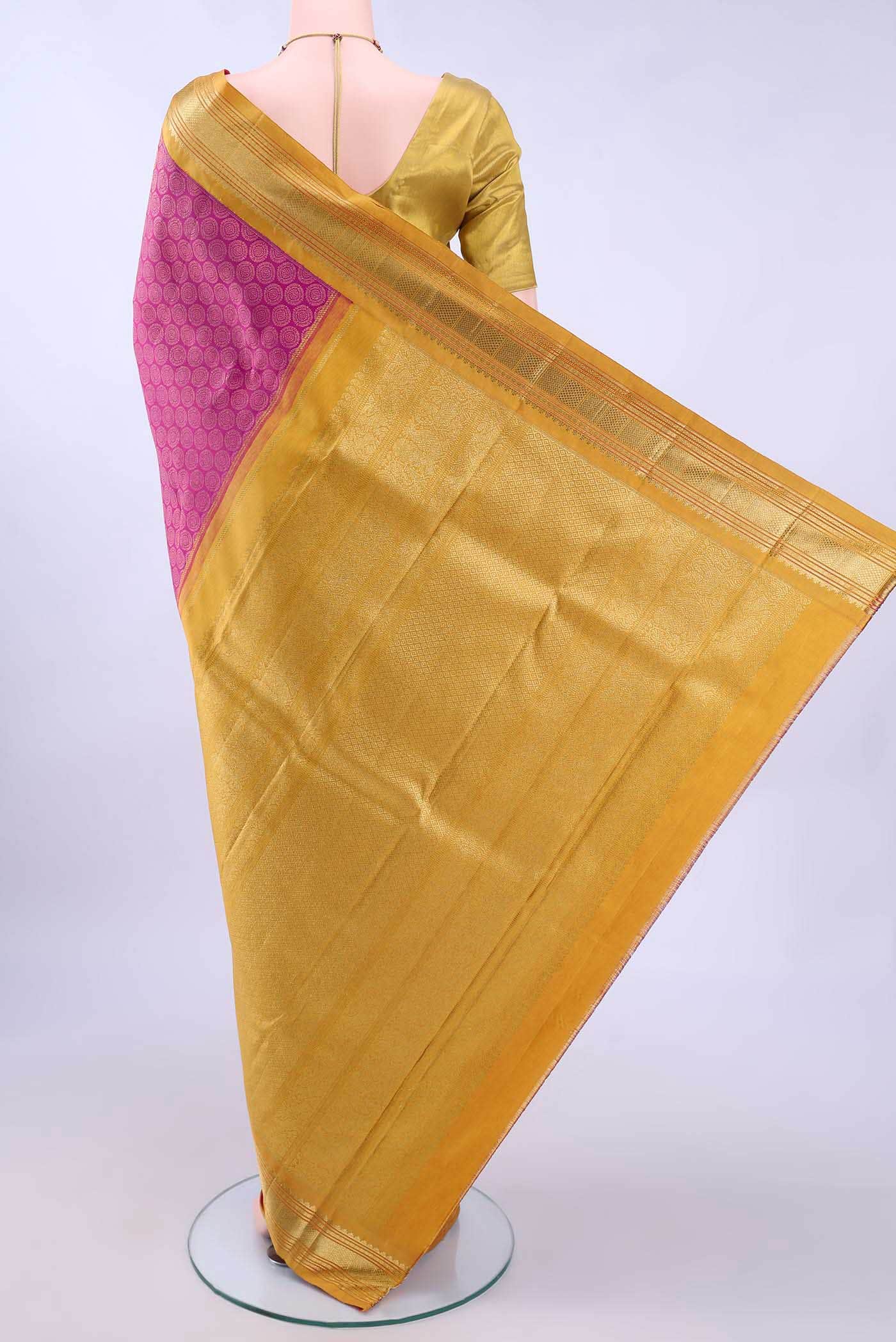 Pure Silk Pure Zari Magenta Kanchipuram Saree