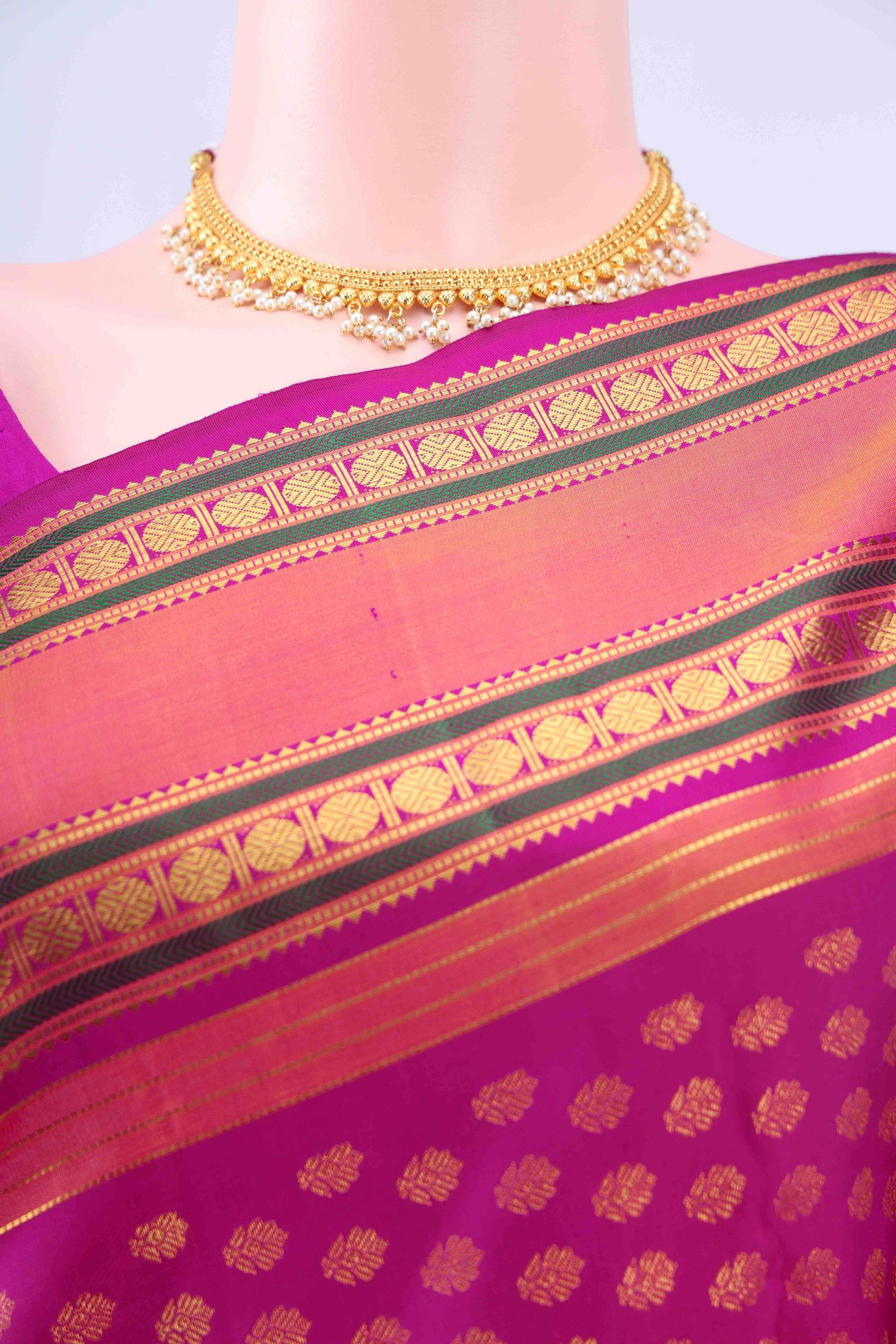 Rani Pink Dual Tone Kanchipuram Silk Saree
