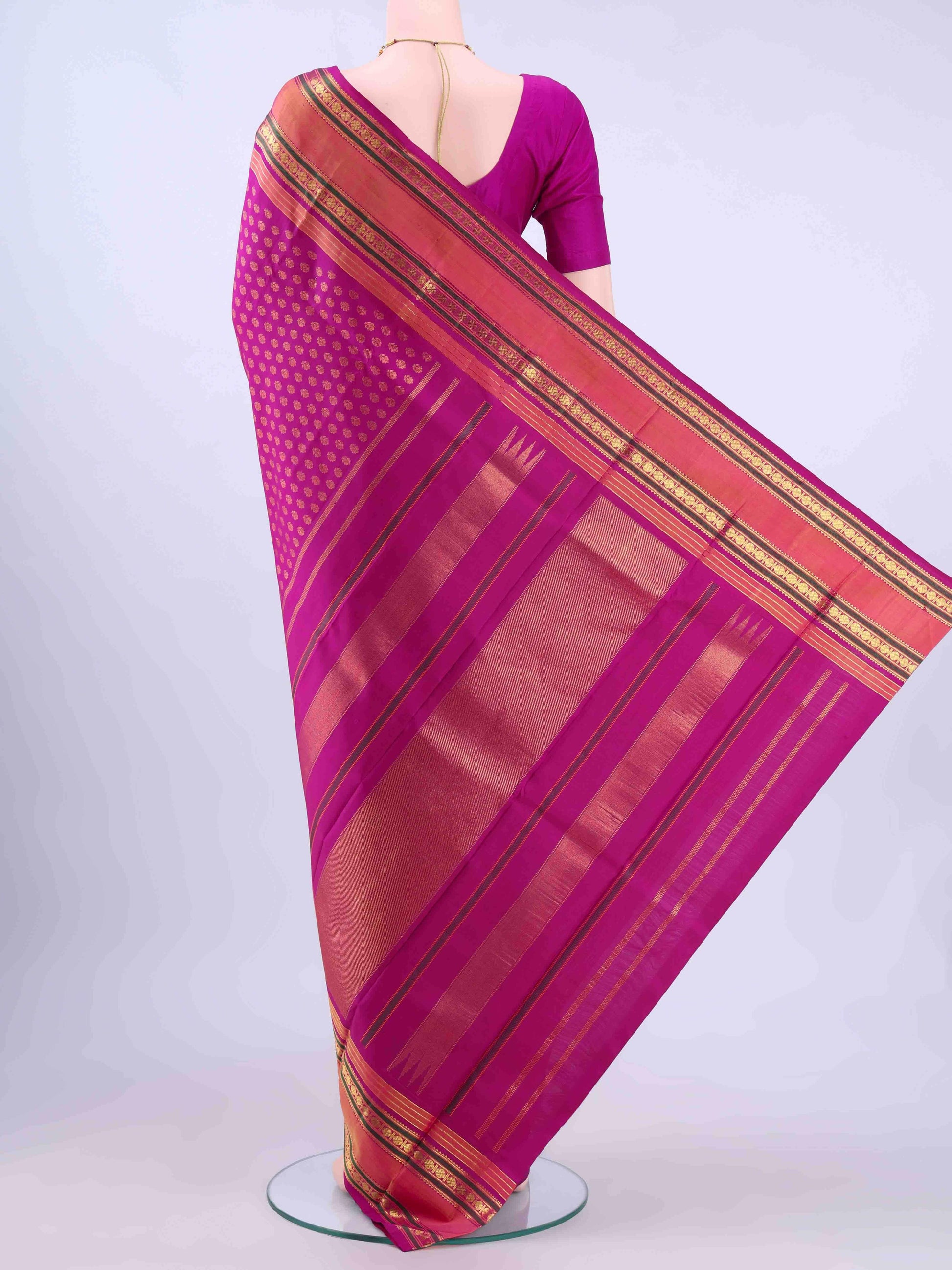 Rani Pink Dual Tone Kanchipuram Silk Saree