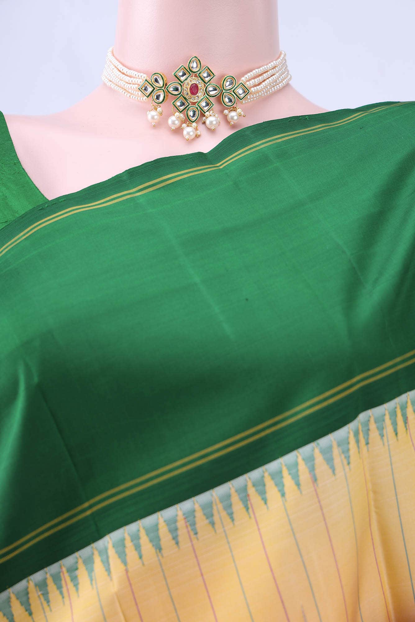 Pure Silk Pure Zari Lemon Yellow Kanchipuram Saree
