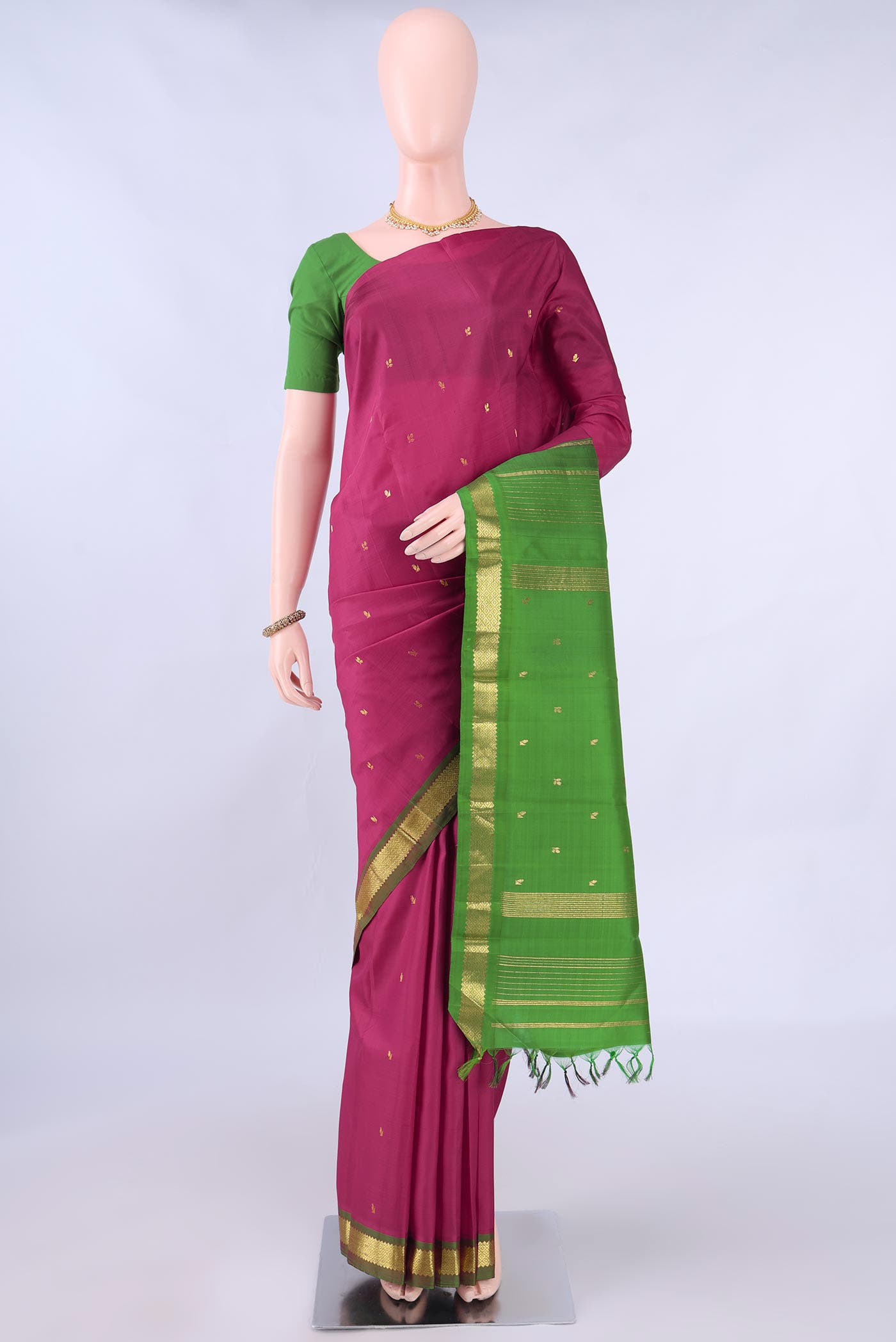 Maroon Kanchipuram Silk Saree