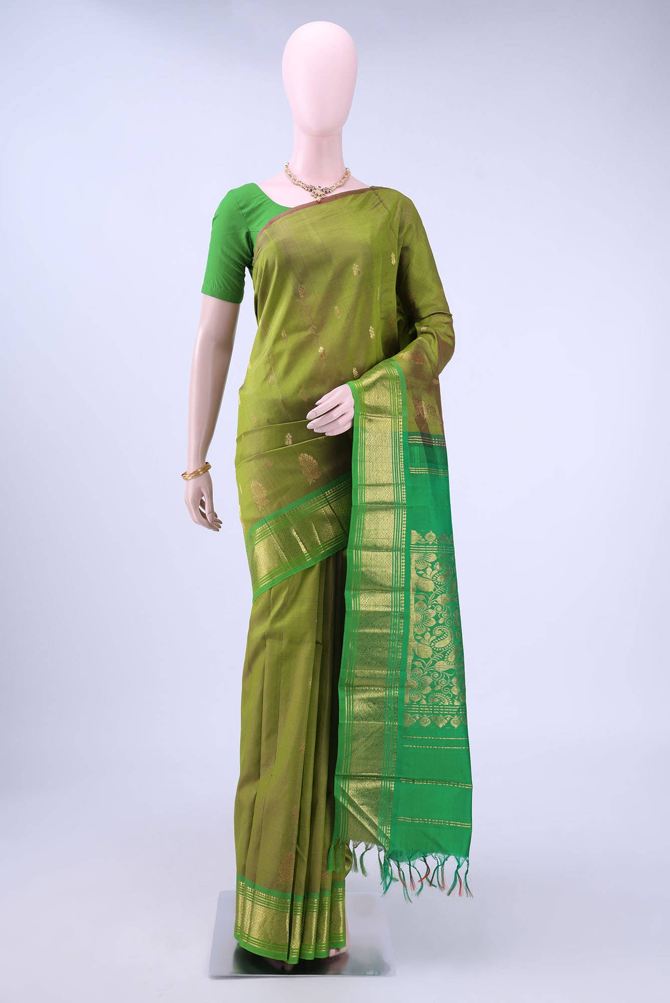 Light Green Kanchipuram Silk Saree