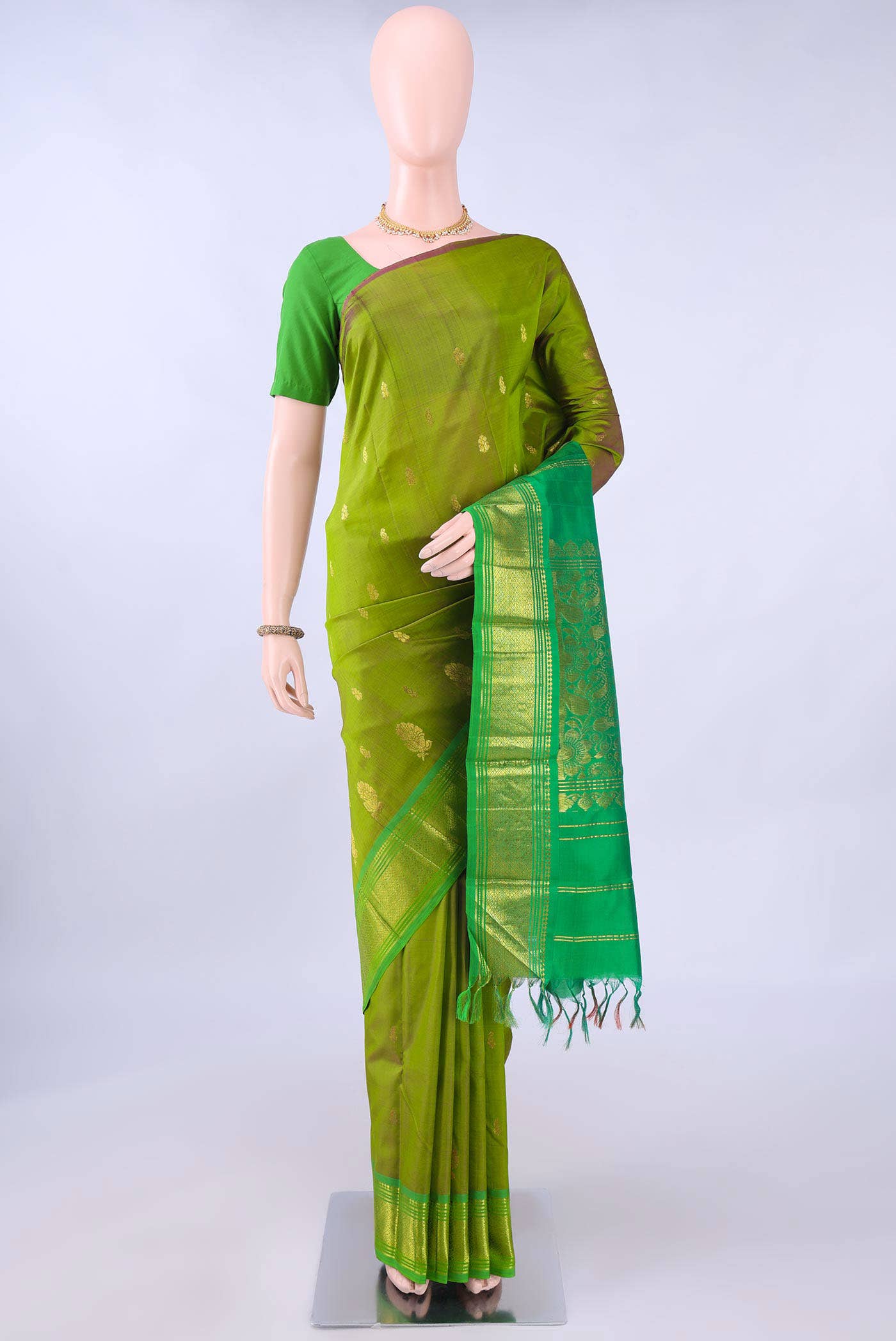 Light Green Kanchipuram Silk Saree