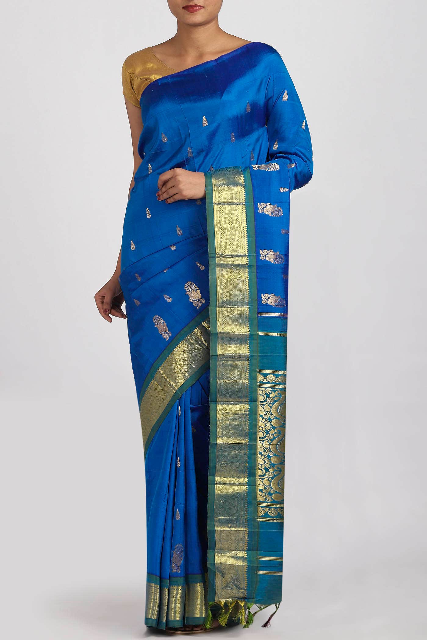 Blue Kanchipuram Silk Saree