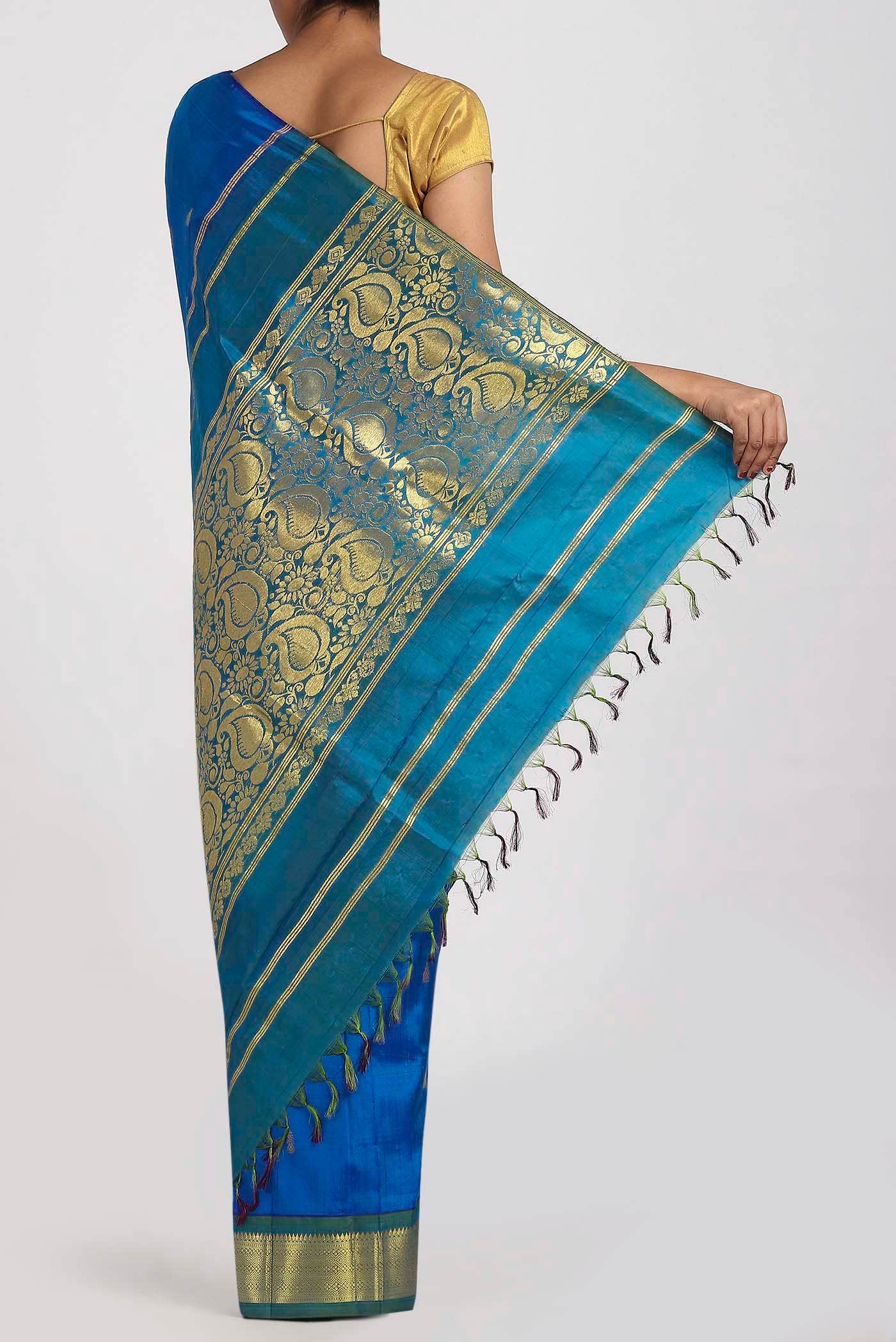 Blue Kanchipuram Silk Saree