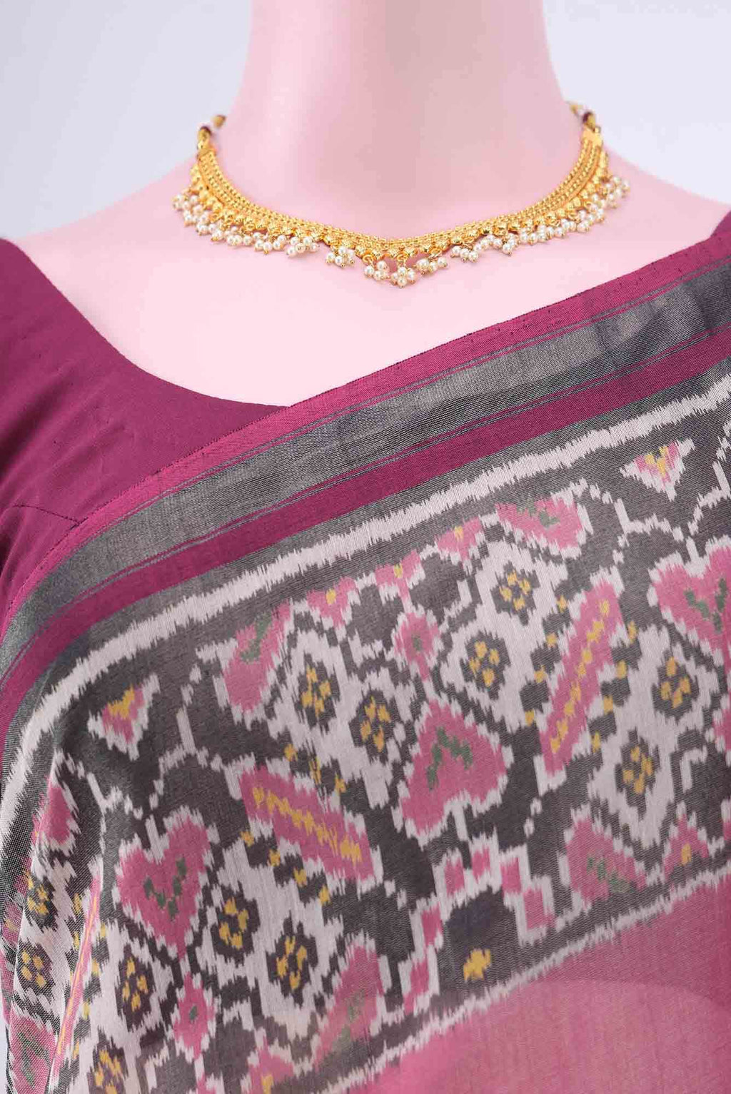 Davys Grey Rajkot Patola Silk Saree