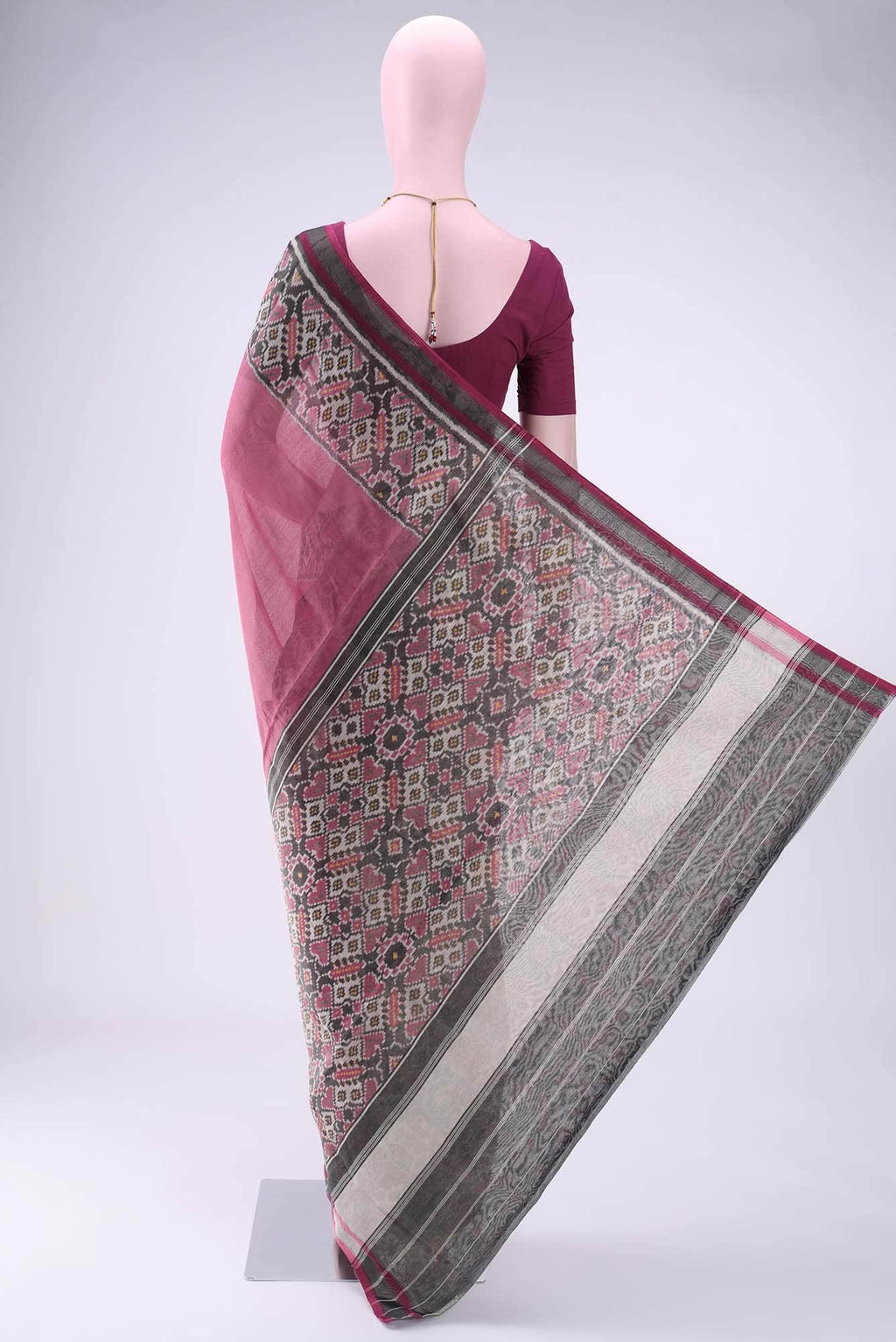 Davys Grey Rajkot Patola Silk Saree