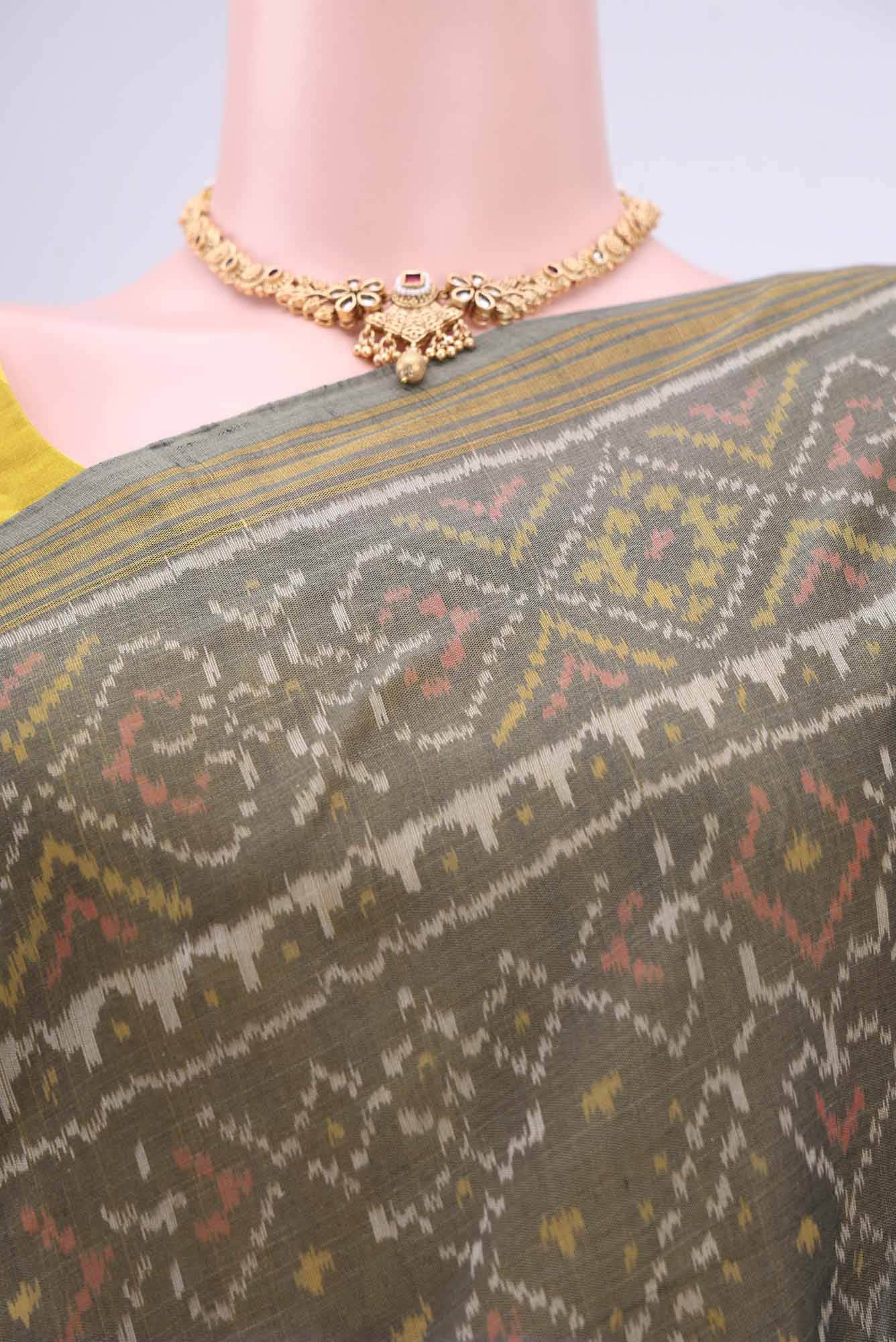 Davys Grey Rajkot Patola Silk Saree