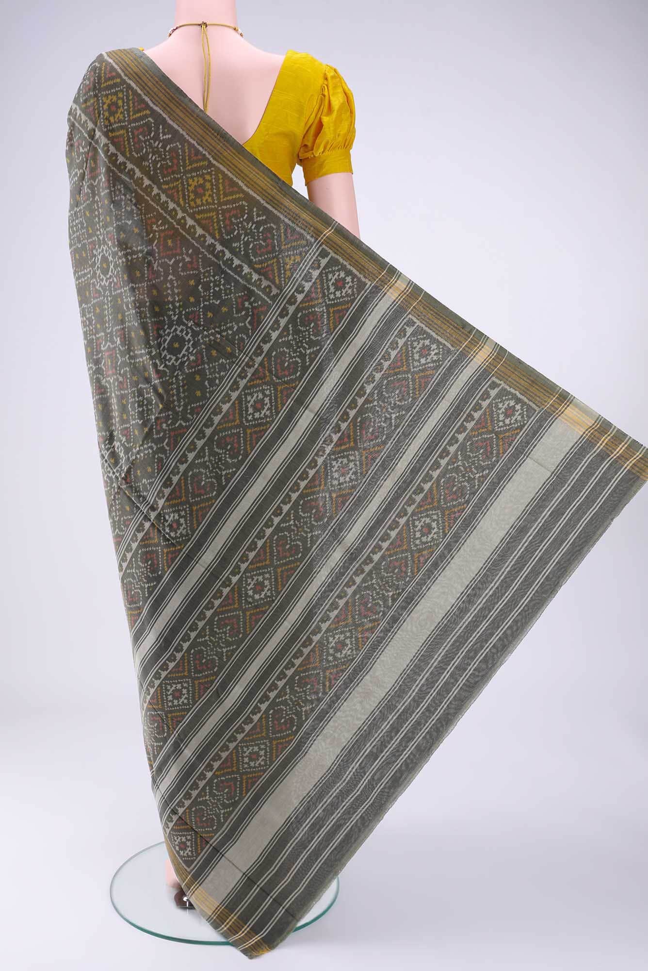 Davys Grey Rajkot Patola Silk Saree
