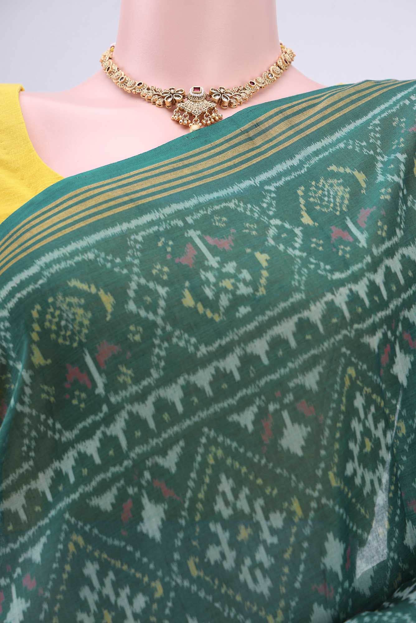 Sage Green Rajkot Patola Silk Saree