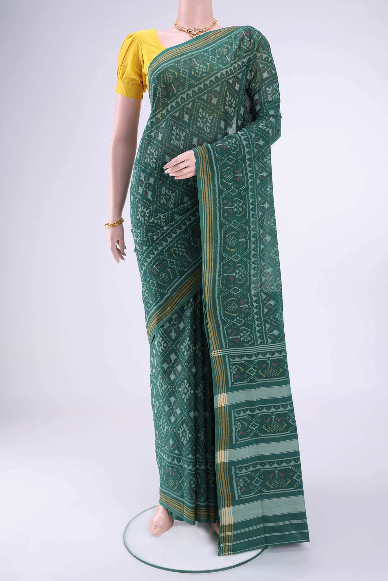 Sage Green Rajkot Patola Silk Saree
