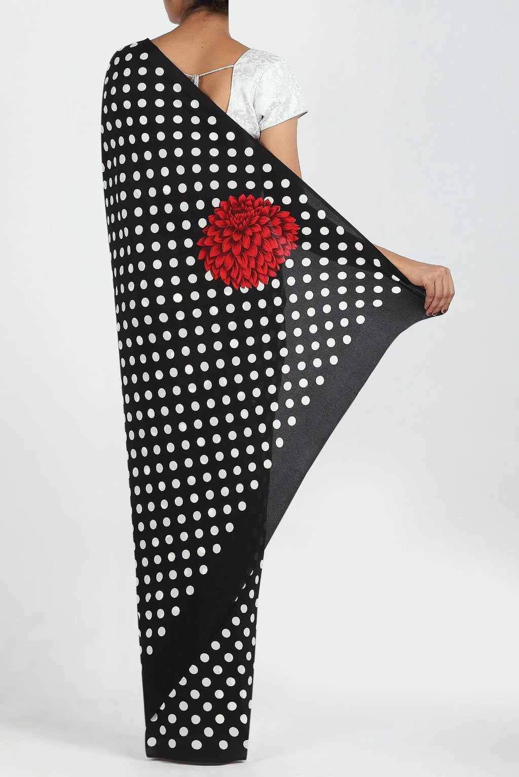 Black Crepe Saree