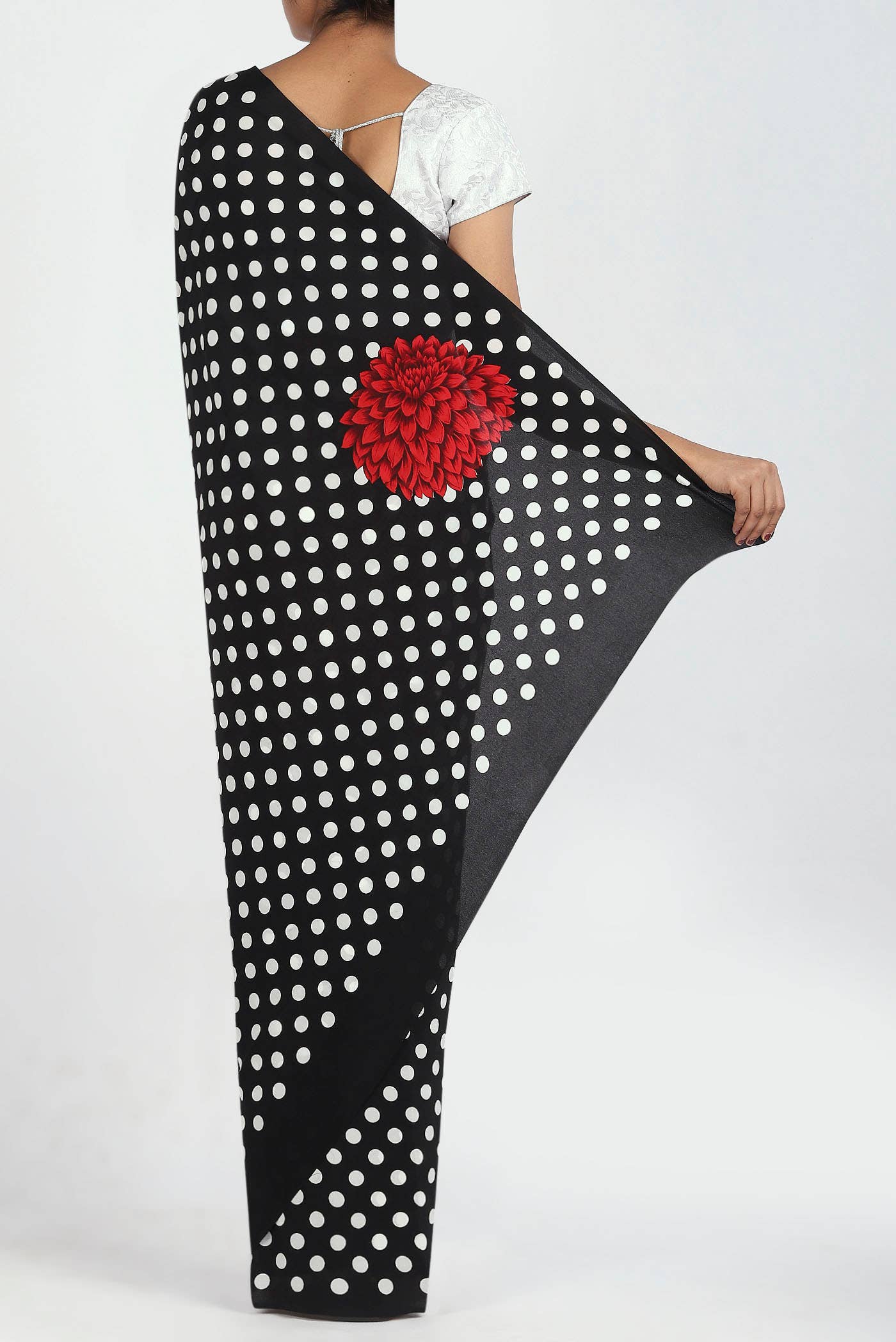 Black Crepe Saree