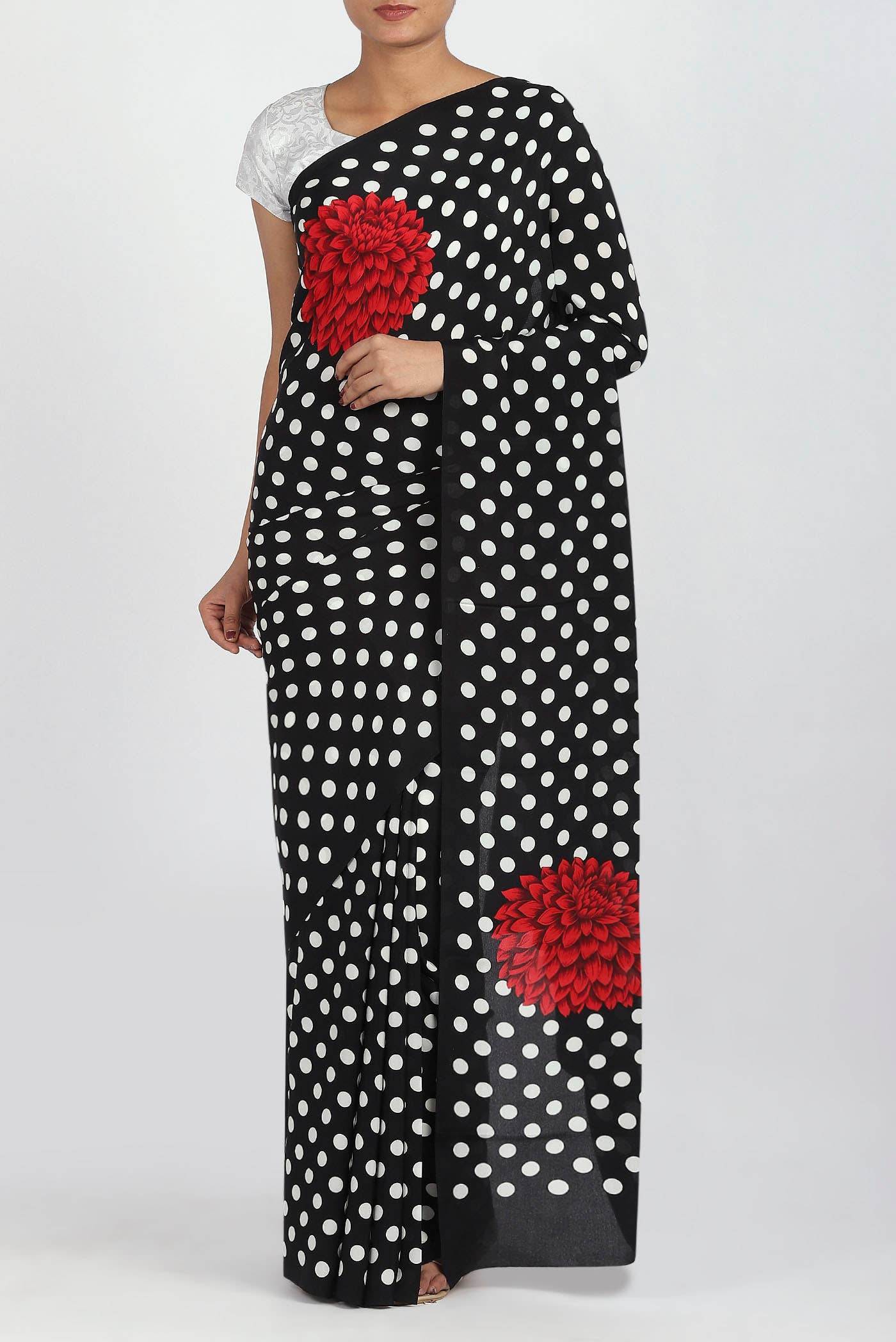 Black Crepe Saree