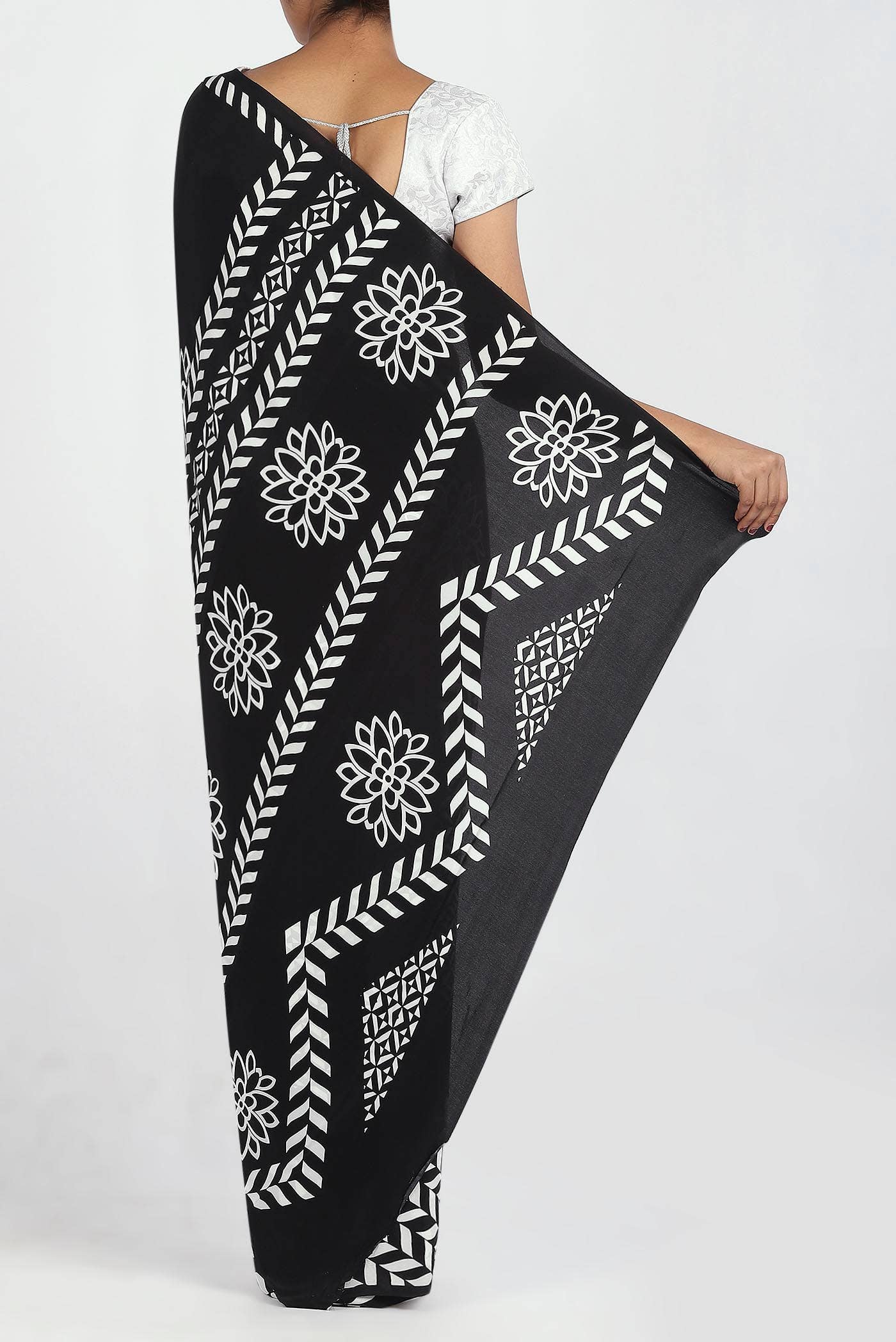 Black Crepe Saree
