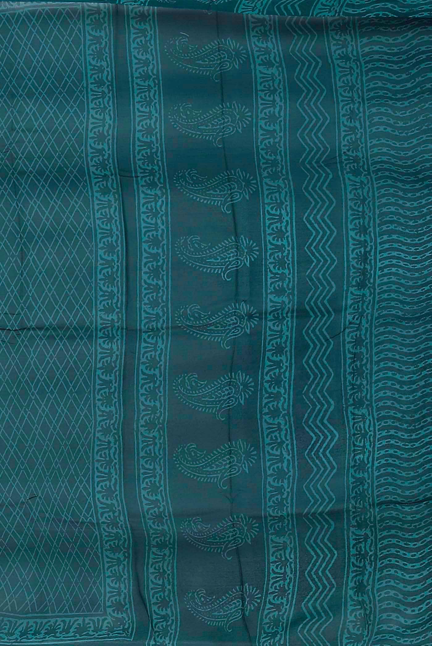 Blue Crepe Saree