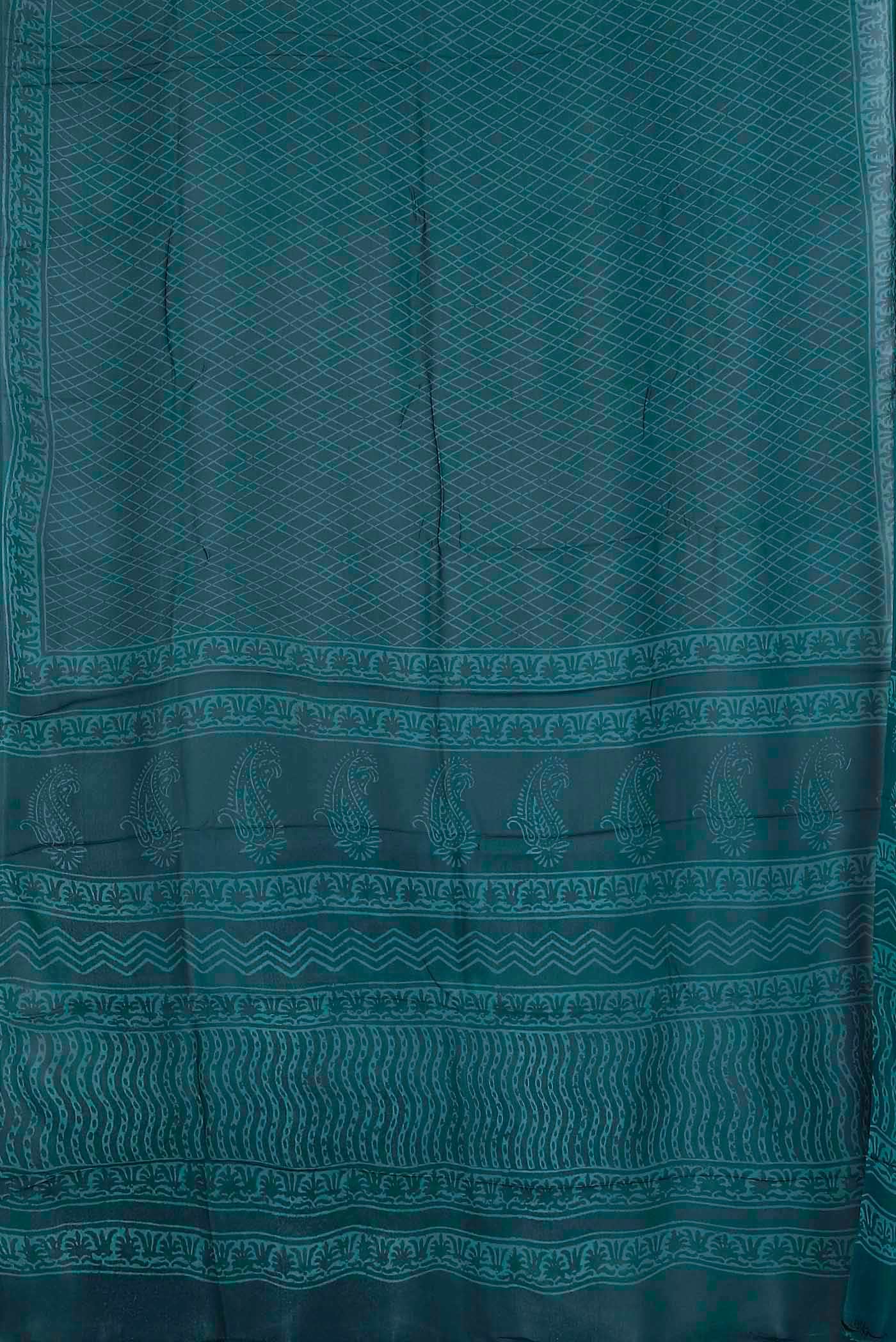 Blue Crepe Saree