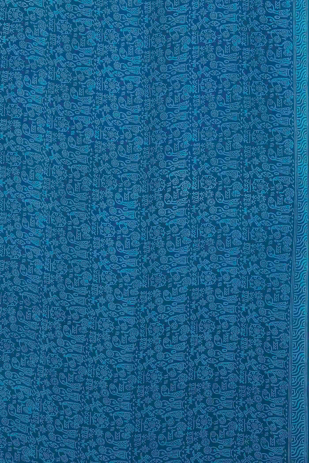 Blue Crepe Saree